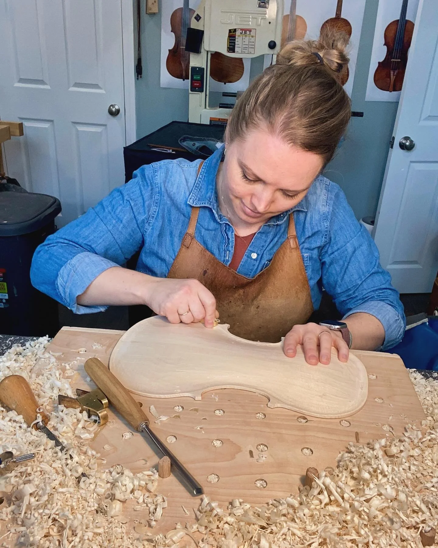 Are we done hibernating yet? It&rsquo;s been a chilly but productive start to a big year. First new fiddle is moving along for the #celebratingwomenluthiers exhibit in May and June @potter_violins and @reuningandsonviolins. With another in the lightb