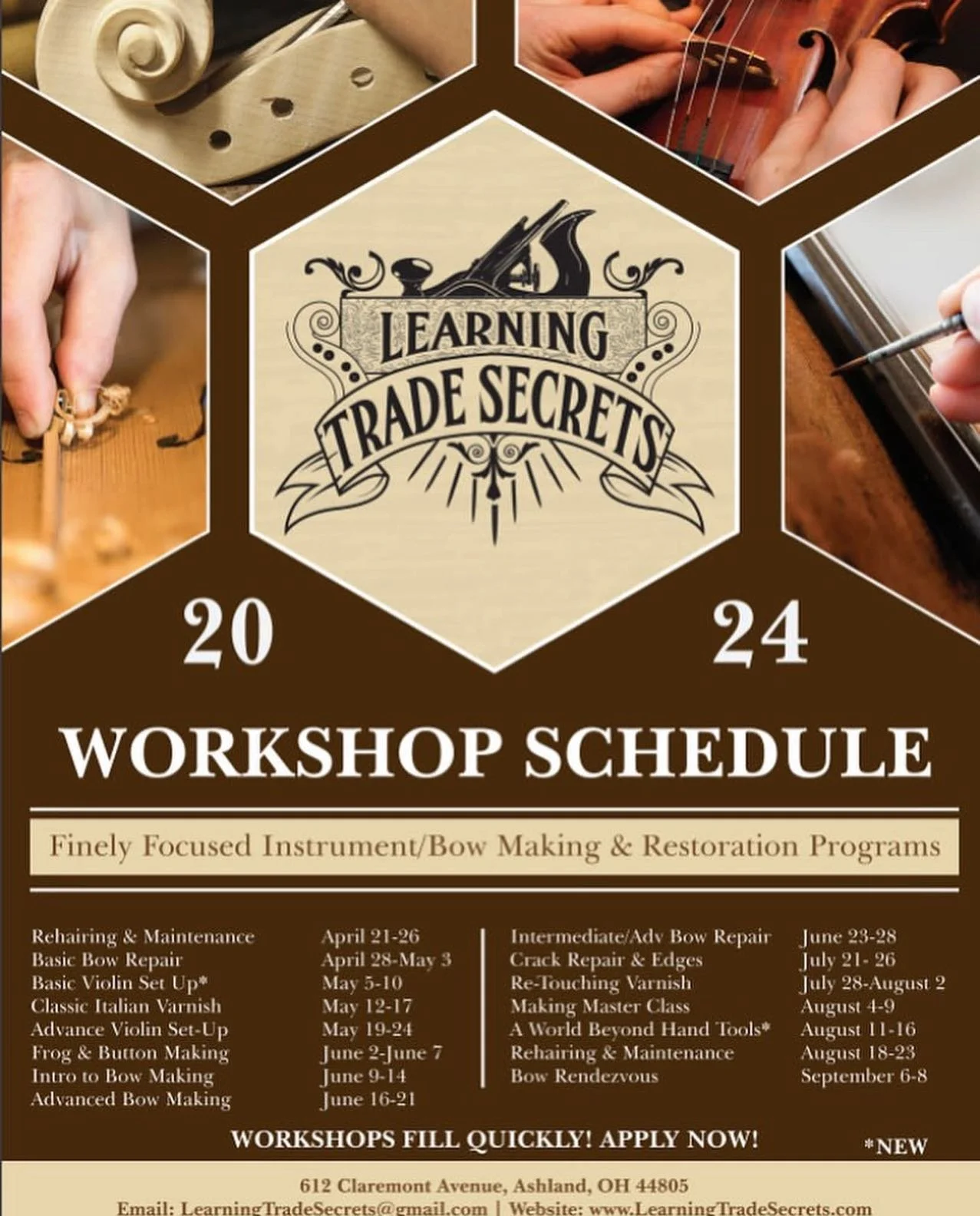 Excited to be joining the @learningtradesecrets faculty next year teaching Basic Setup from May 5-10! #luthier #teacher #violin #viola #cello #alwayslearning #learningtradesecrets #womeninlutherie