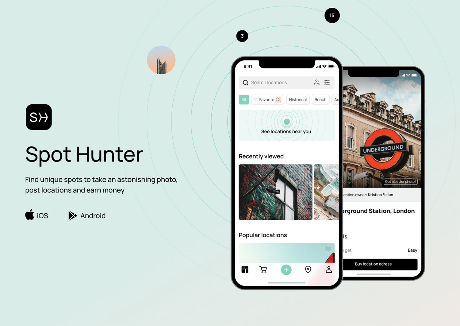 Thiết kế ứng dụng Spot Hunter của Yurii Kravtsov