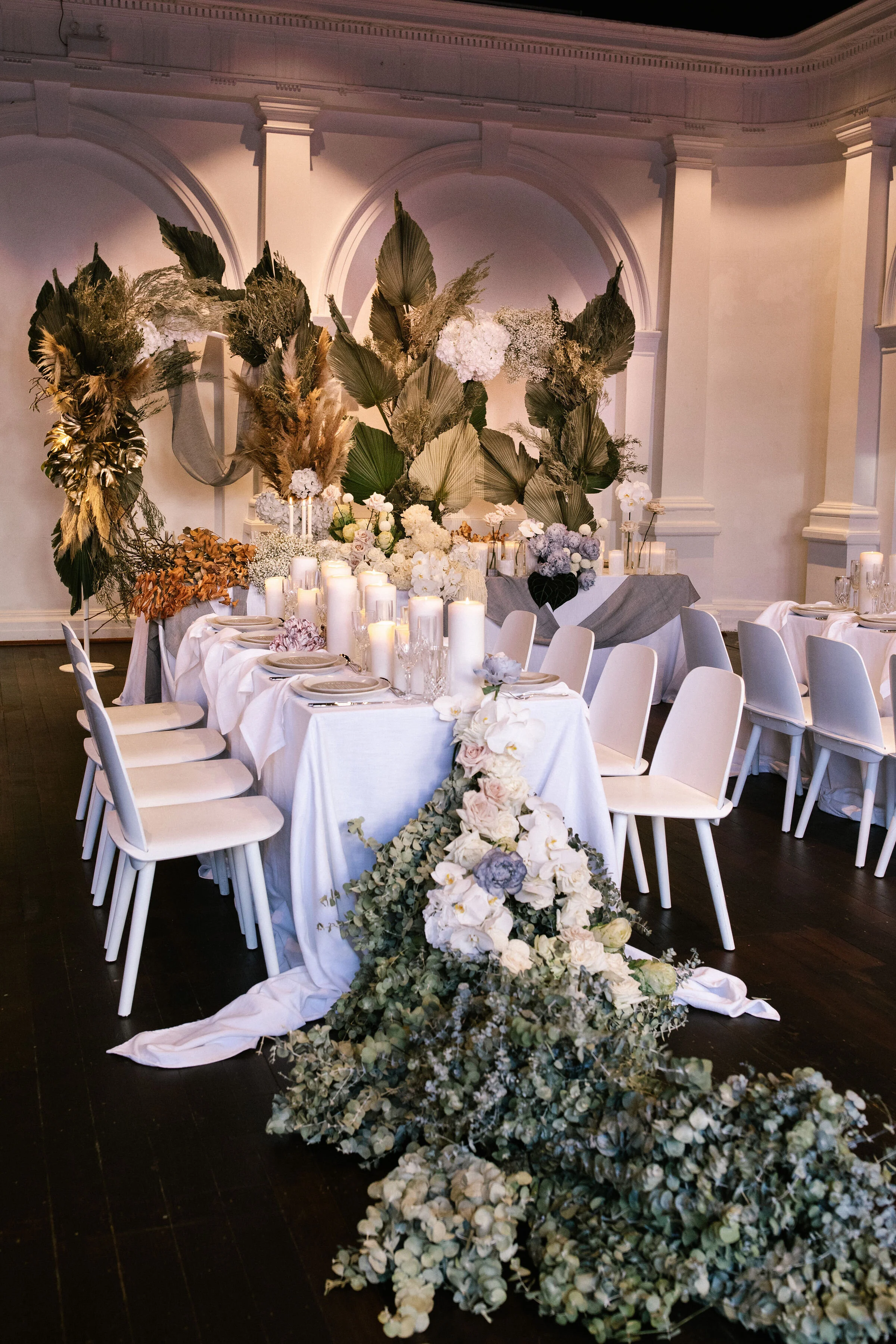  Venue: Moana Hall  Stylist &amp; Florals: Travelling Jaspers (Amber Jasper)  Furniture Hire: M Events Hire  Tableware: Euphoric Events  Food: Fraser’s Events &amp; Catering 