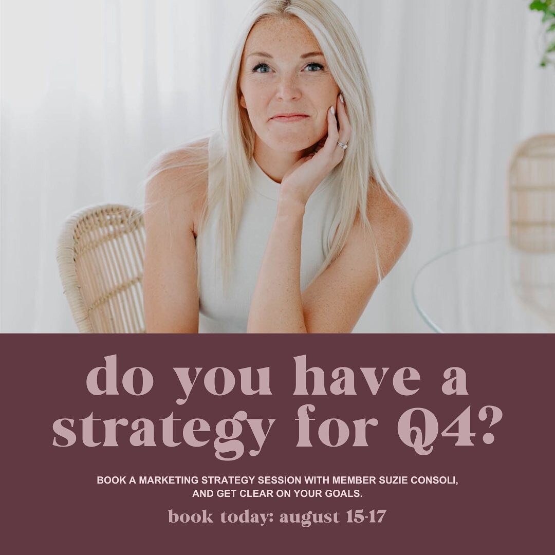 ✨ August 15-17 ✨

Member Suzie Consoli, owner and CEO of Lawson House, is coming to host strategy sessions with our members right here at Collective615!

During this session, you will create a clear marketing strategy that moves your business forward
