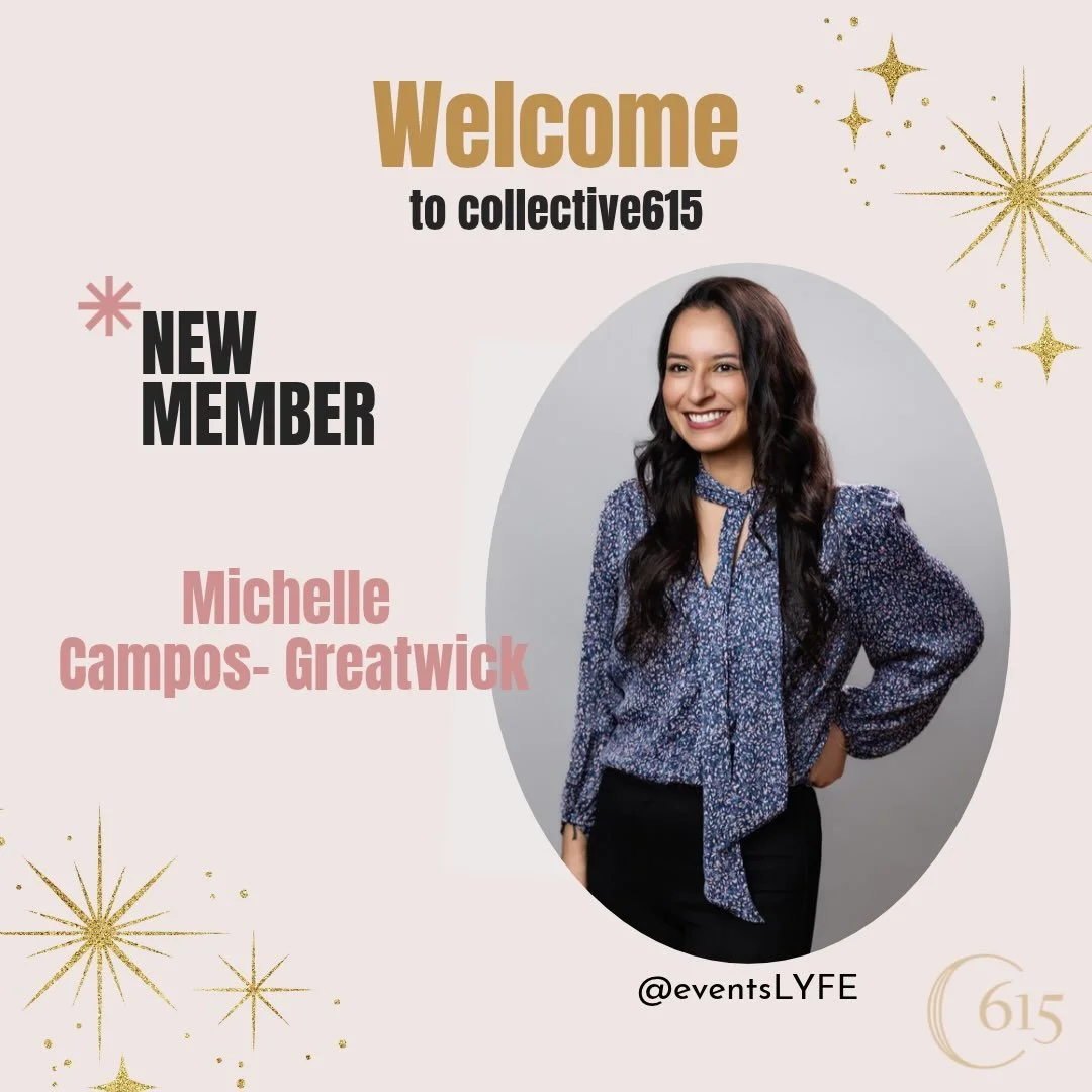 ✨ We&rsquo;re so excited to welcome Michelle as a new member of our Collective615 community! 💛

Michelle has a background in hospitality and events and runs @eventslyfe , where she helps clients plan and execute events, coordinate group travel, and 