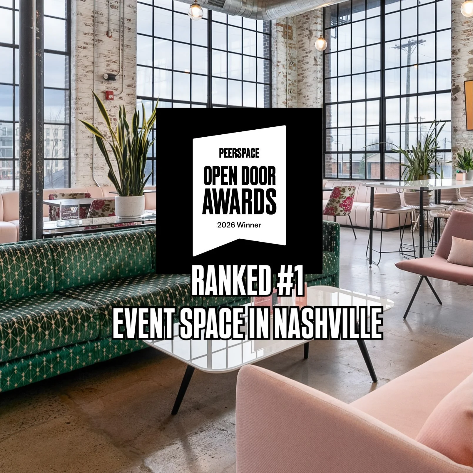 🏆 NASHVILLE, WE HAVE SOME NEWS! 🏆

Collective615 is officially the #1 Best Event Space in Nashville in @peerspace Open Door Awards! 🎉✨

The Open Door Awards celebrate the best spaces in cities around the world, recognizing the places where people 