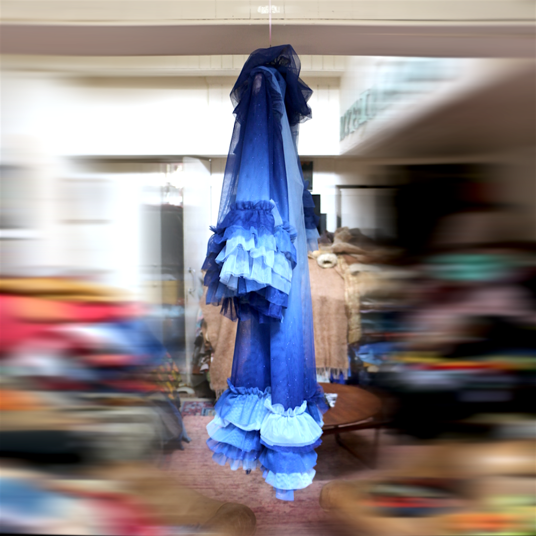 Tonal Blue Night Night Gown  iiRATTiC: classic fashion reimagined in  up-cycled, vintage fabrics