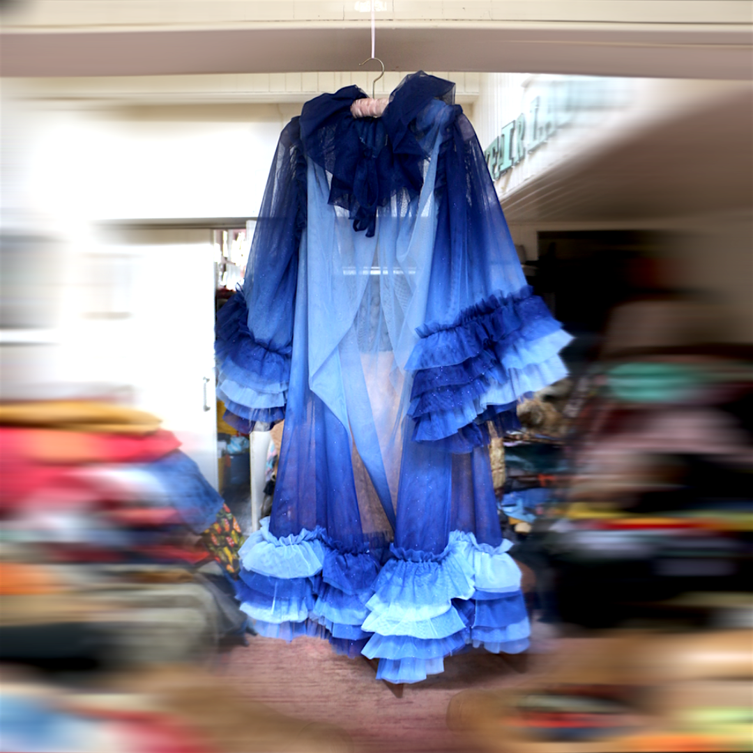 blue night gown dress Navy Blue One-Shoulder Prom Dresses With Slit, MP941 main image 1