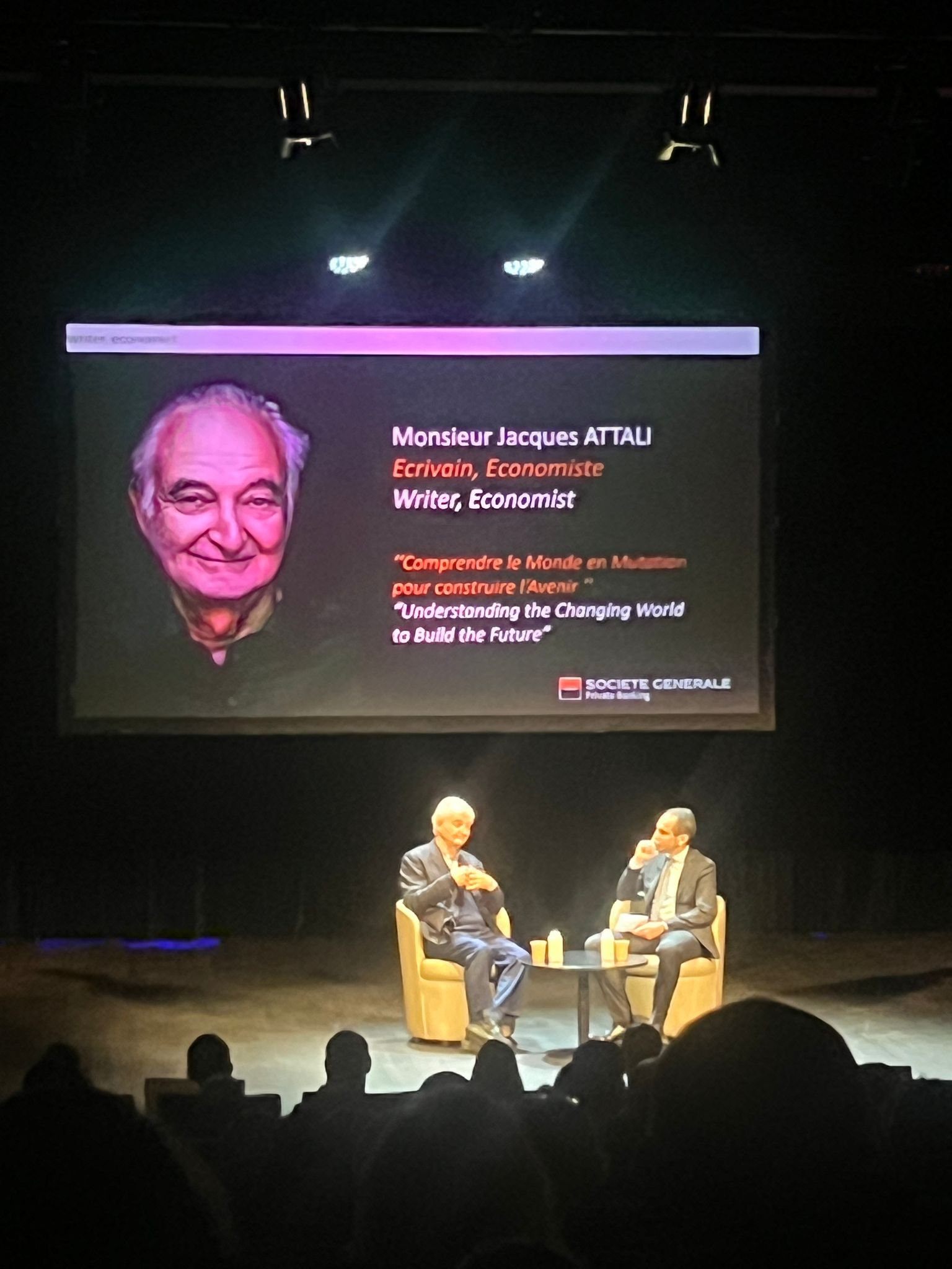 November 26th:  Conference with Jacques Attali