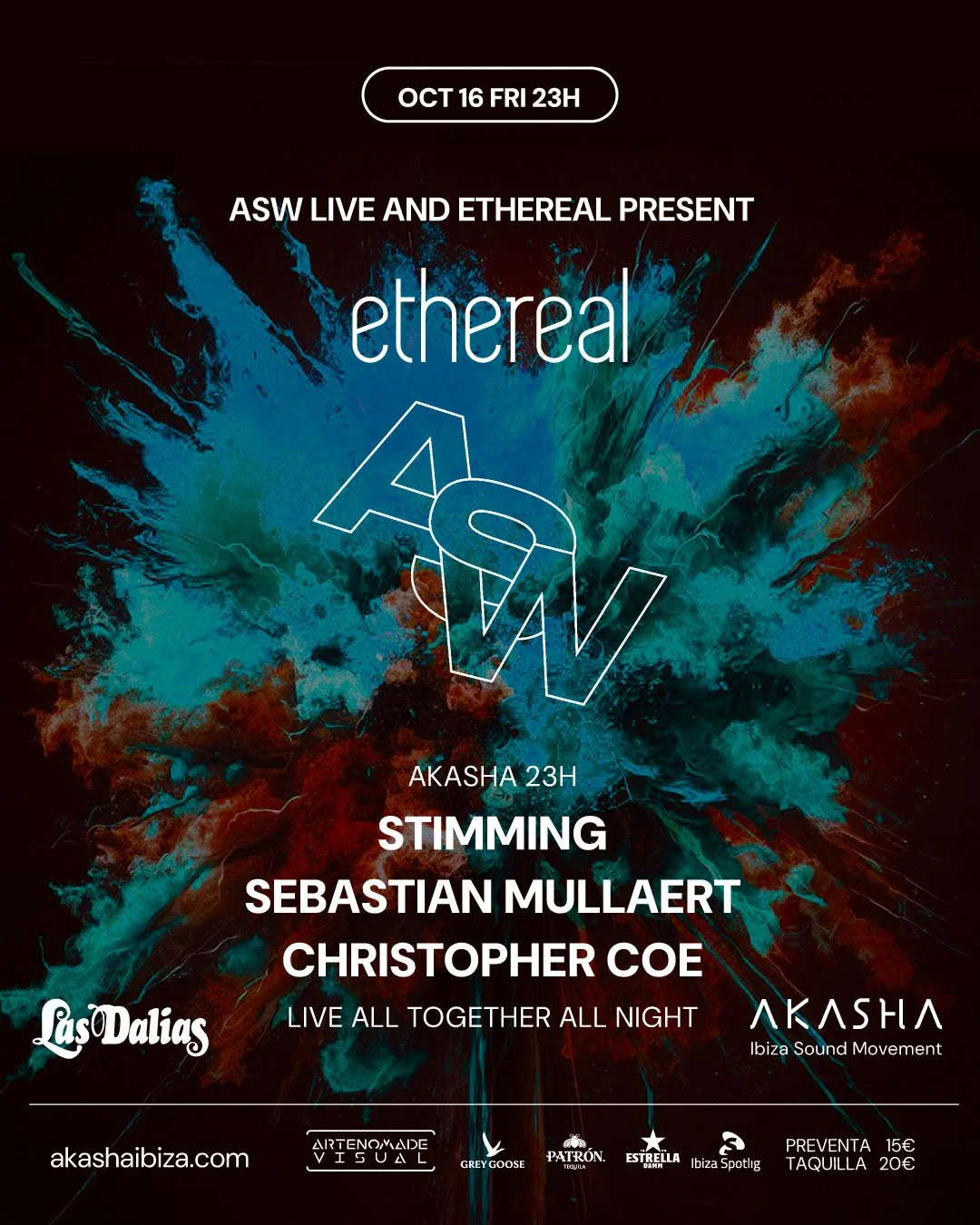 ASW Live returns to Ibiza with Stimming, Sebastian Mullaert and Christopher Coe at Akasha