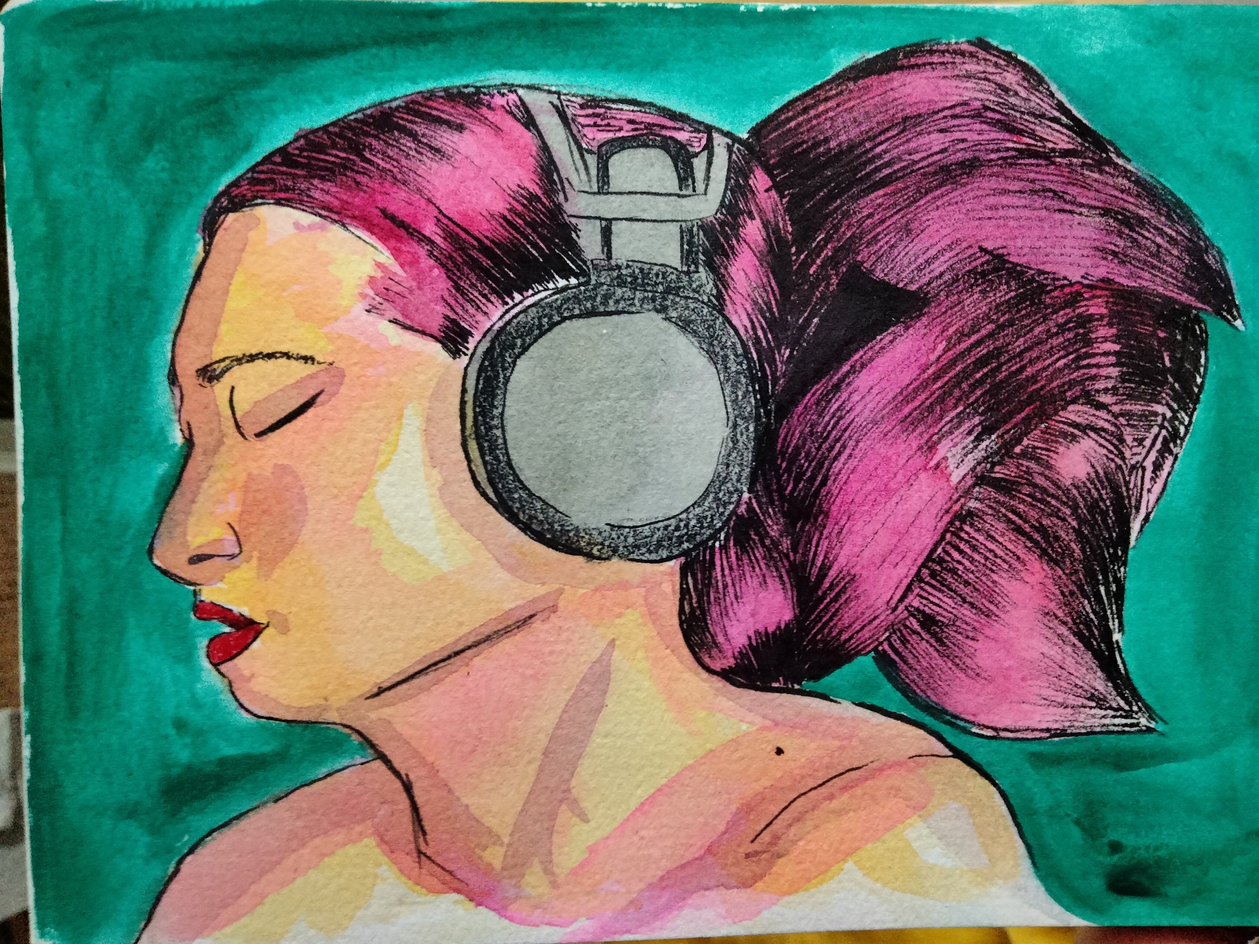 Person with Headphones 