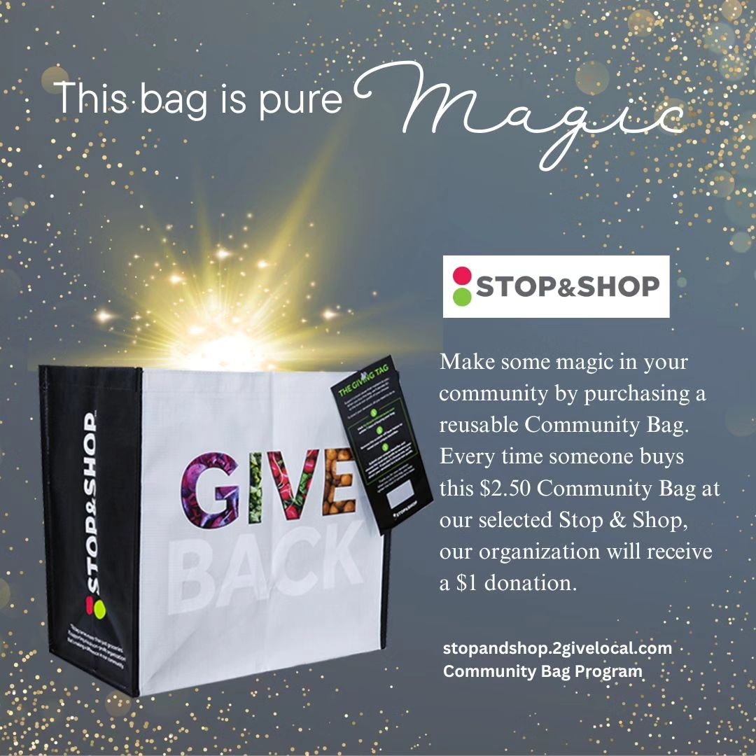 Starting Wednesday,  May 1st for the entire month of May.
EASY AND INEXPENSIVE way to support Friends of the Marshfield Animal Shelter. 
Purchase a Commumity Bag for $2.50 at Stop &amp; Shop Pembroke (125 Church St., near Kohl's) from May 1st to May 