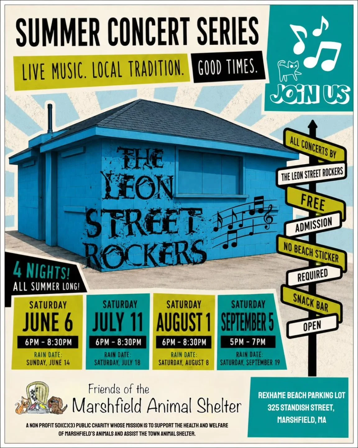 BACK FOR ANOTHER GREAT SUMMER SEASON -ROCKIN' AT REXHAME CONCERTS
First concert is Saturday, June 6th
