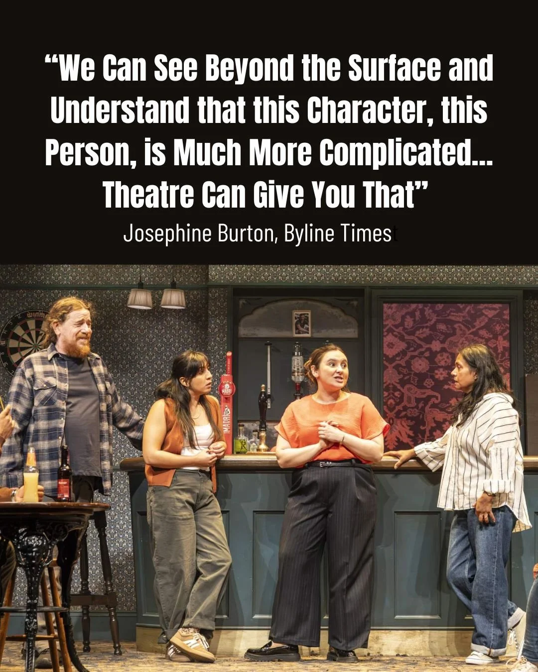 &ldquo;On first glance, we judge people. Theatre gives us time to see beyond the surface.&rdquo;

Dash Arts&rsquo; Artistic Director @burton.josephine has been interviewed in @bylinetimes about Our Public House, the conversations that shaped it, and 