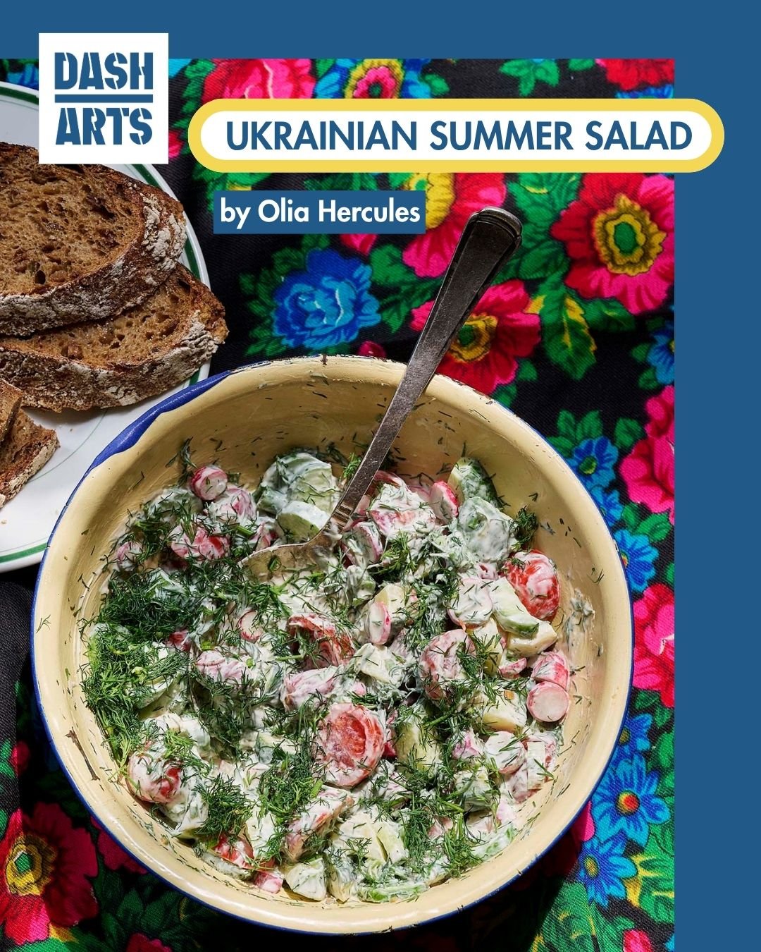 A taste of summer!

This simple Ukrainian salad, created by @oliahercules, was made live on stage in The Reckoning. Fresh tomatoes, crisp cucumbers, peppery radishes and plenty of dill &ndash; it's one of those recipes that speaks of long summer days