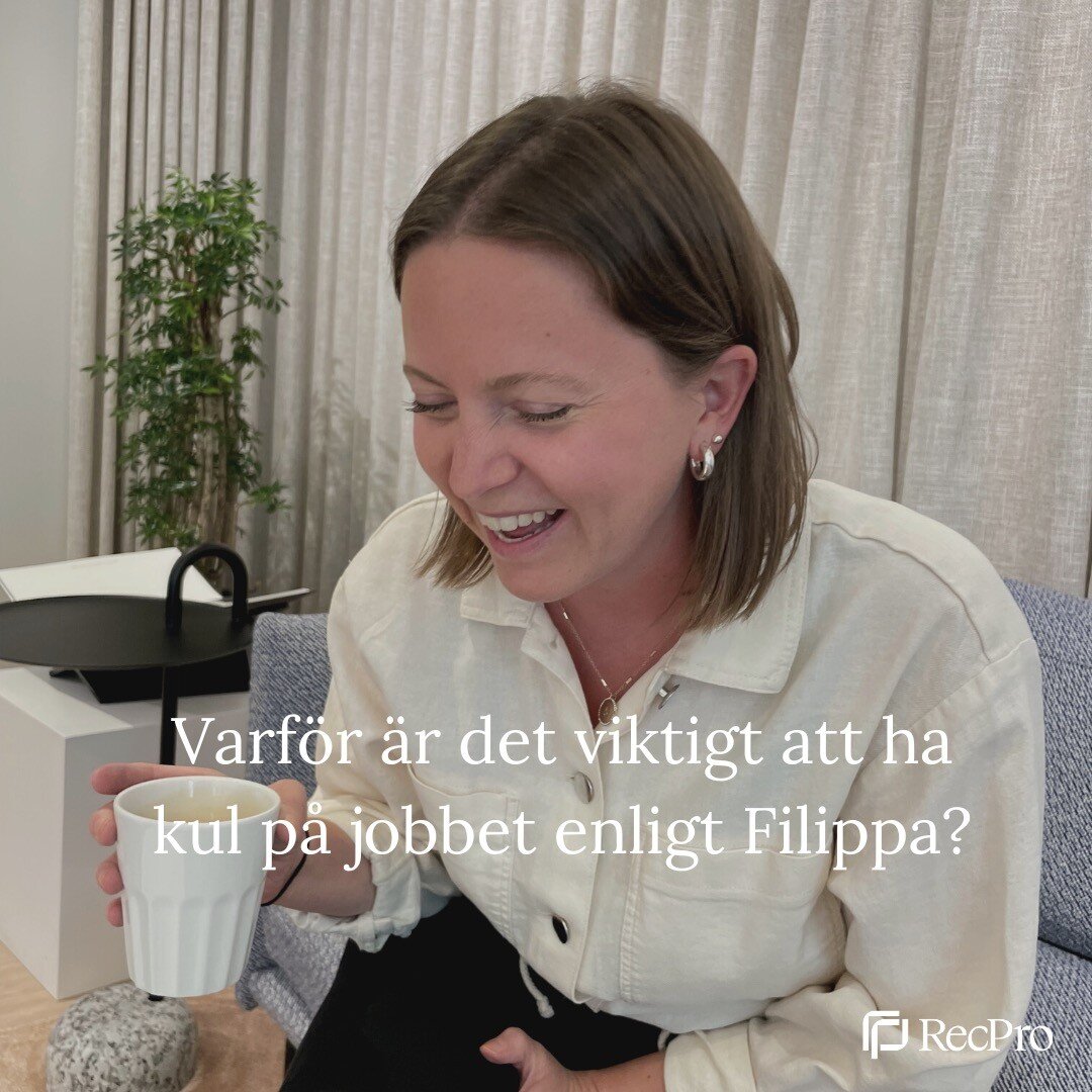 Filippa, Talent Acquisition Consultant p&aring; RecPro, ber&auml;ttar f&ouml;r oss varf&ouml;r hon tycker att det &auml;r viktigt att ha kul p&aring; jobbet! 🪩 #funatwork #wearerecpro