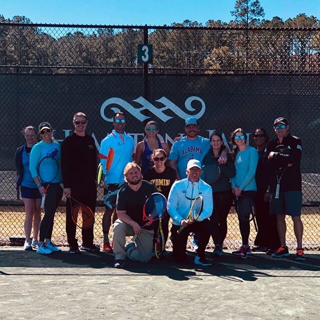 2nd Annual @crossfit843 Cardio Tennis 🎾 Clinic at #hamptonhall. Thank you 🙏 to our tennis pros @ptollefson800, @pack10s05 &amp; @tomruthtennis today for your time in helping us novices all get better, together💪! #crossfit843 #community #hamptonhal