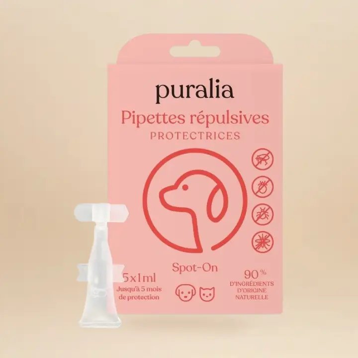 5 pipettes répulsives Spot-on 1 ml PURALIA