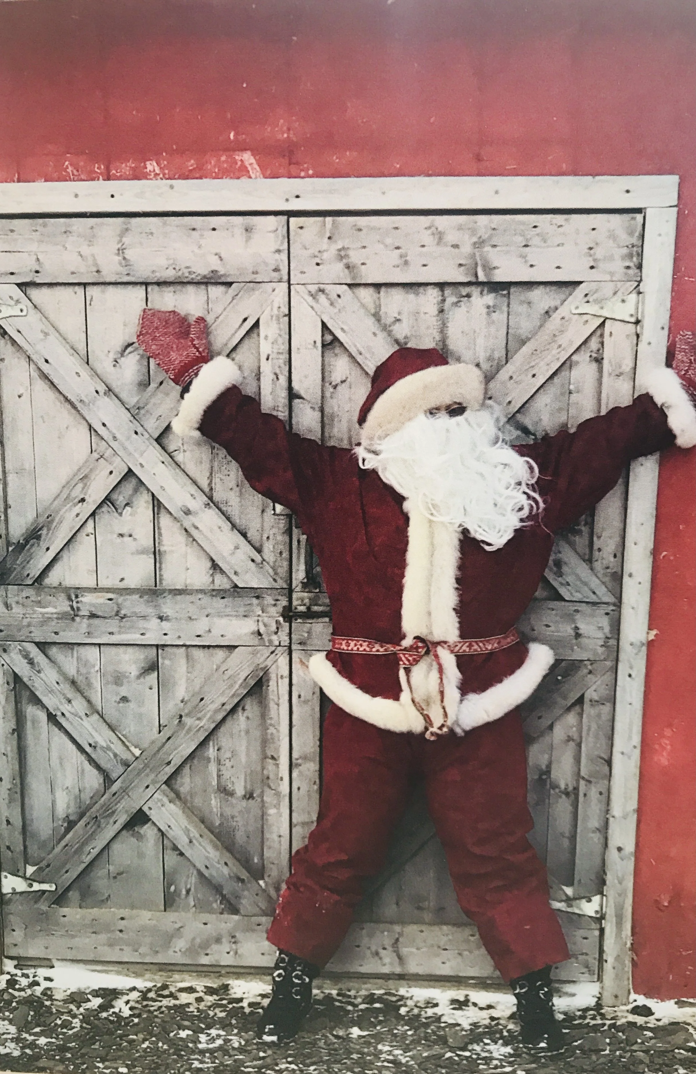 Santa and the Barn Door