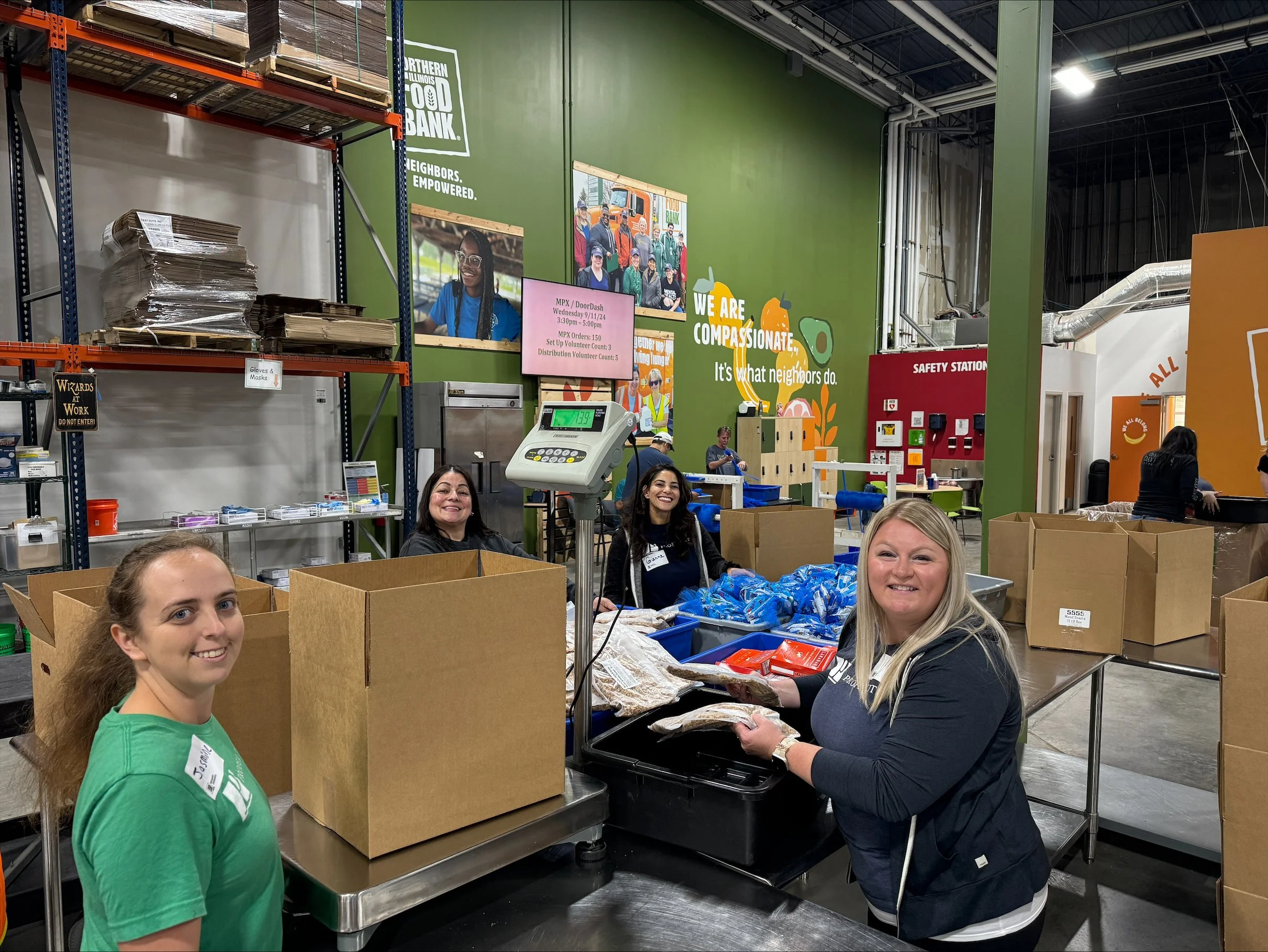 Volunteers serving