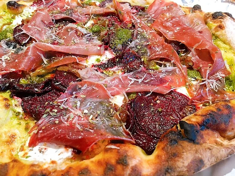 The Beetza with prosciutto added