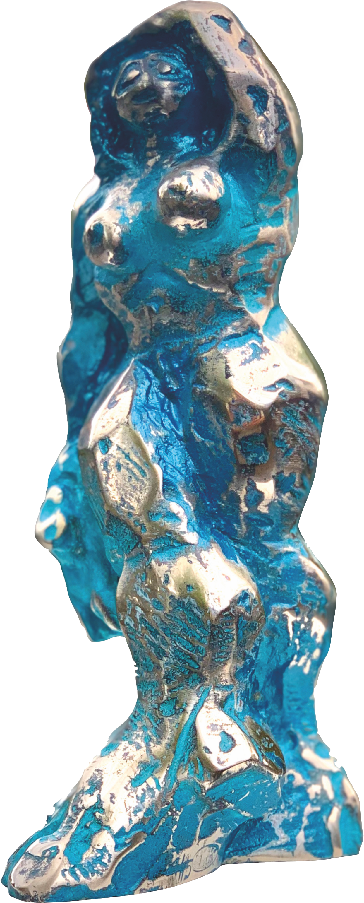 “Puppe Kaputt (klein)”, Bronze Farbig gefasst, H 21, 2020