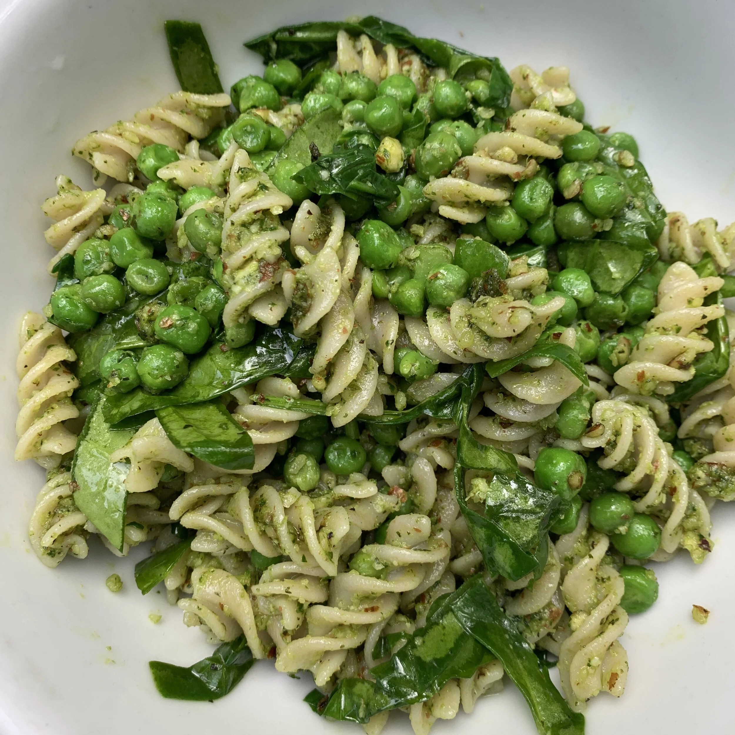 Pesto Pasta with Peas &amp; Spinach