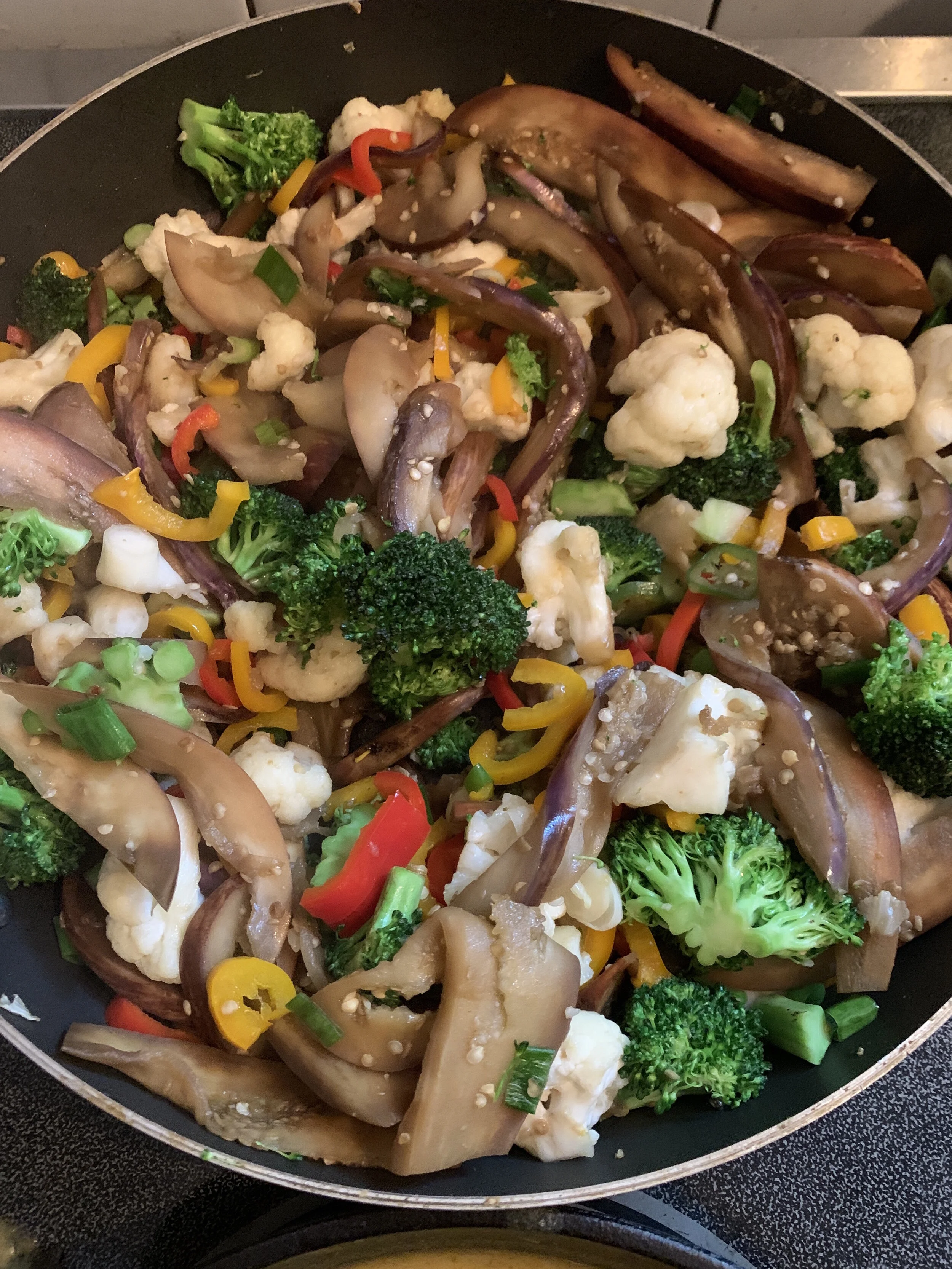 Eggplant Stir Fry with Sweet and Spicy Sauce