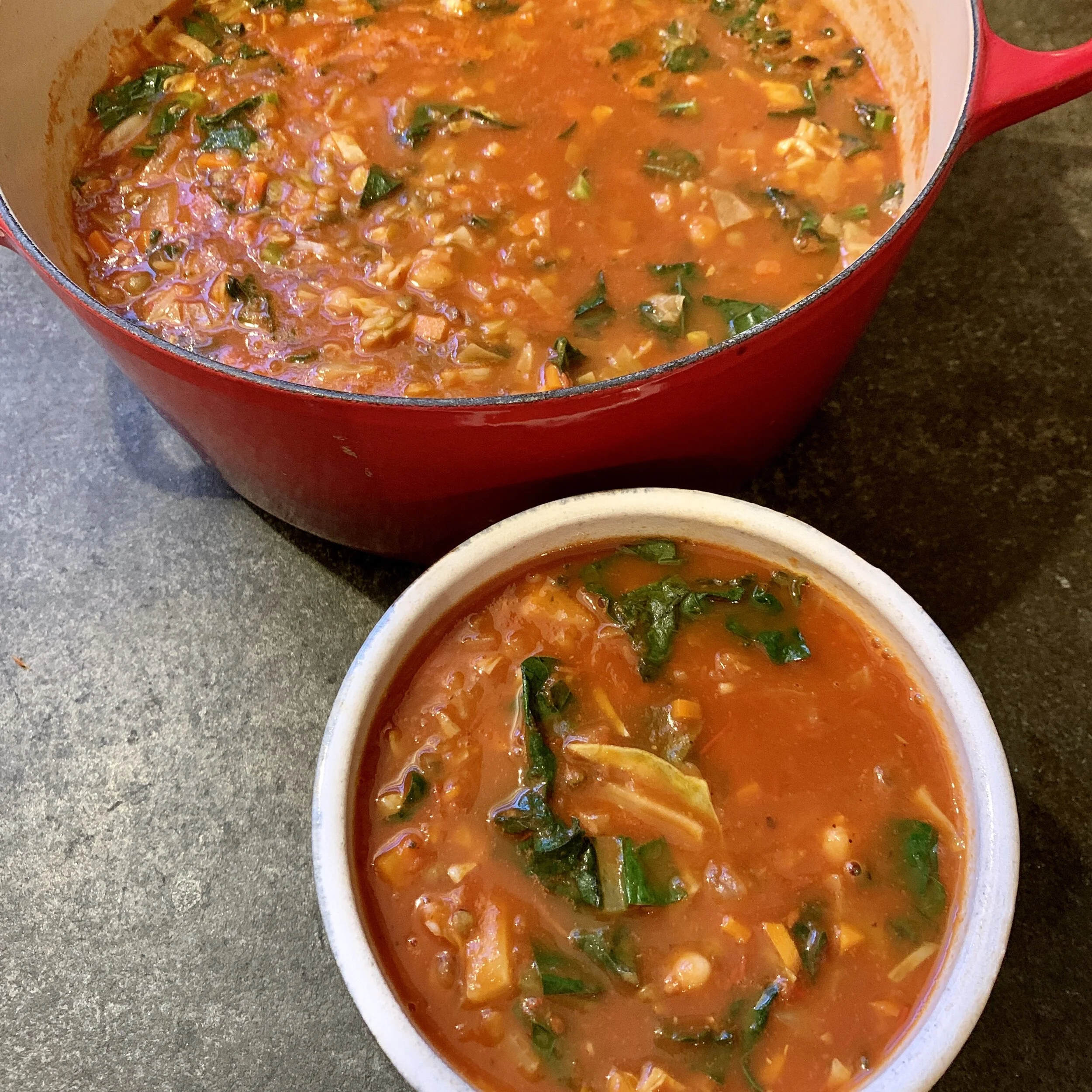 Smoky Chickpea, Lentil, &amp; Cabbage Stew With Kale