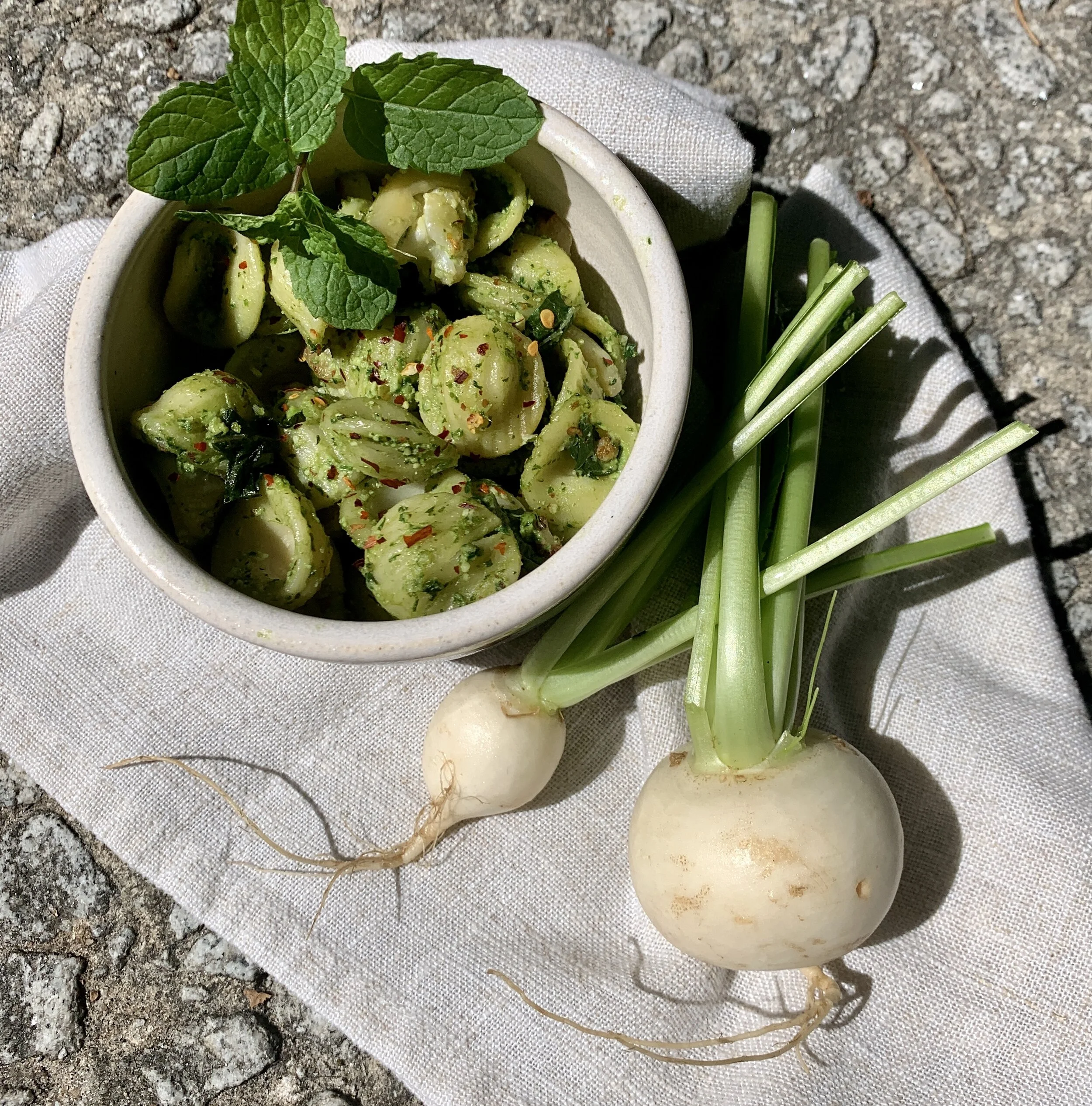 Turnip Green &amp; Mint Pesto