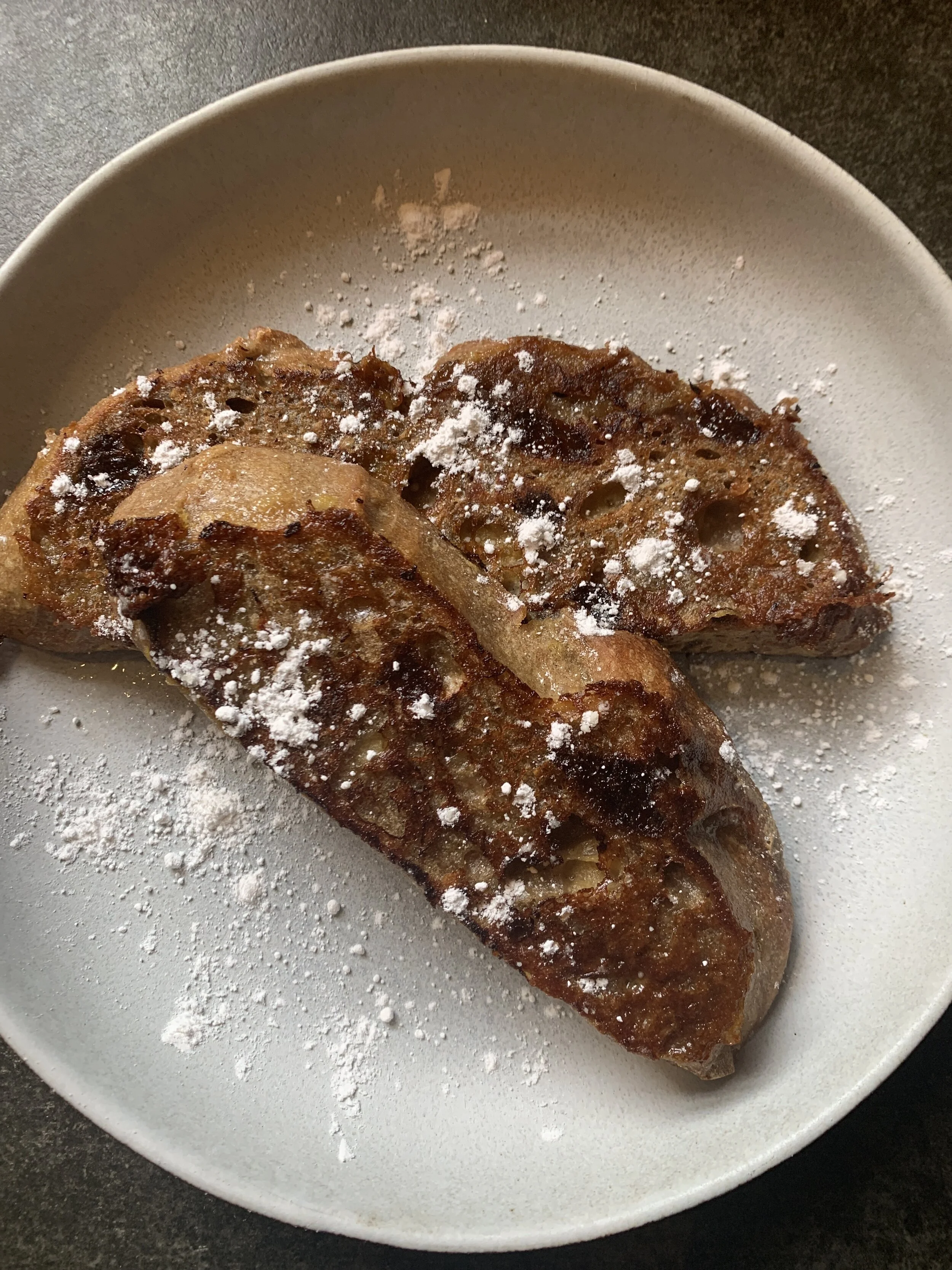 Vegan Cinnamon Raisin Sourdough French Toast