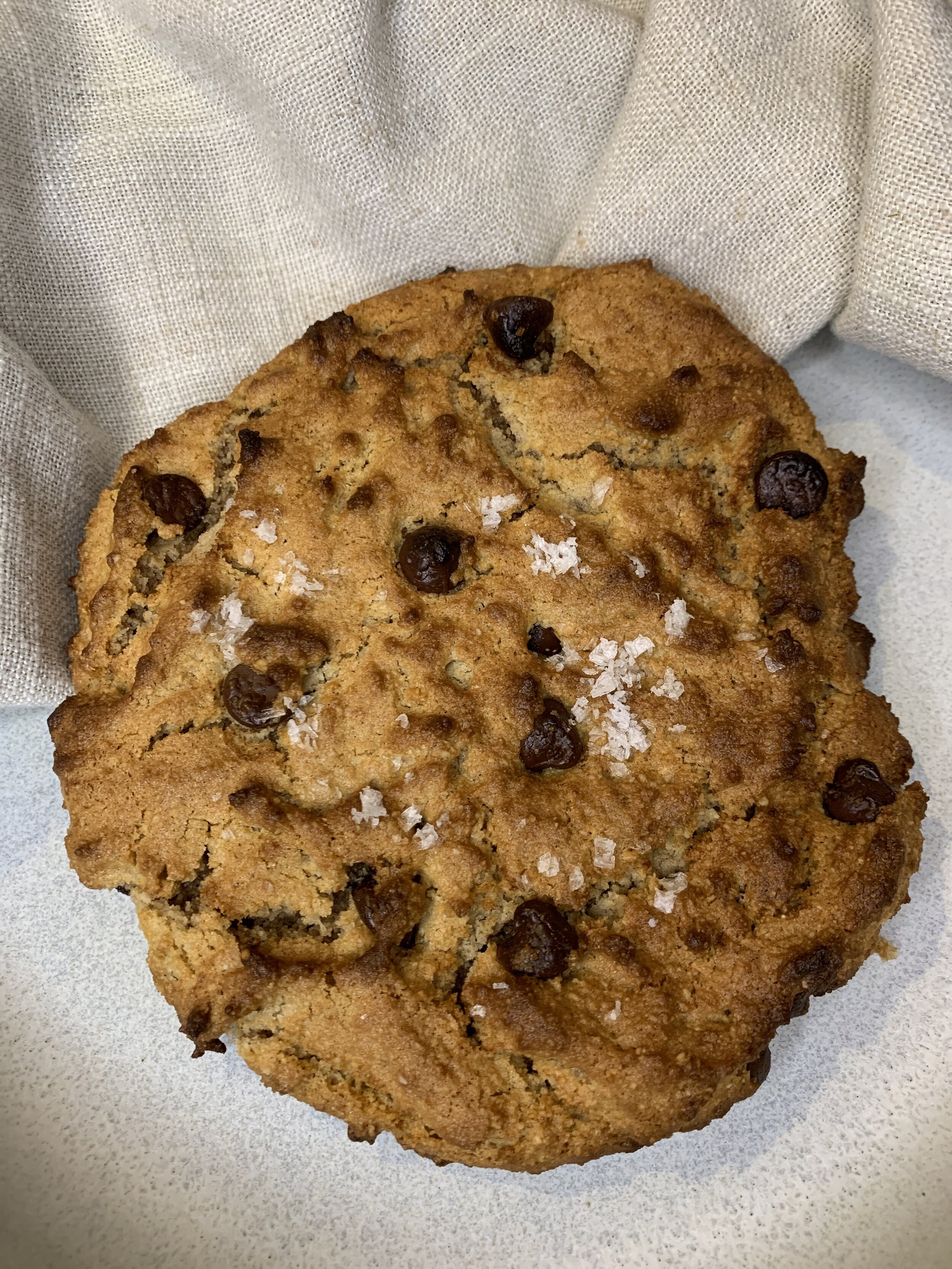 Jumbo Vegan, Grain-Free Tahini Chocolate Chunk Cookie