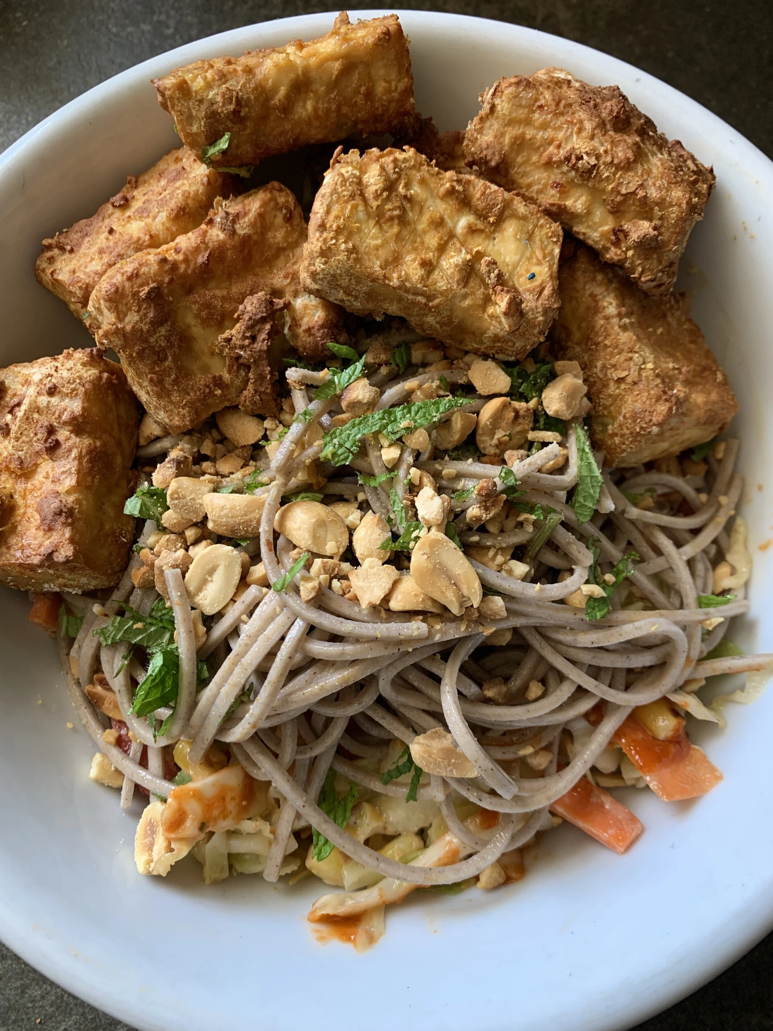 Peanut Butter Lime Slaw with Soba Noodles &amp; Tofu