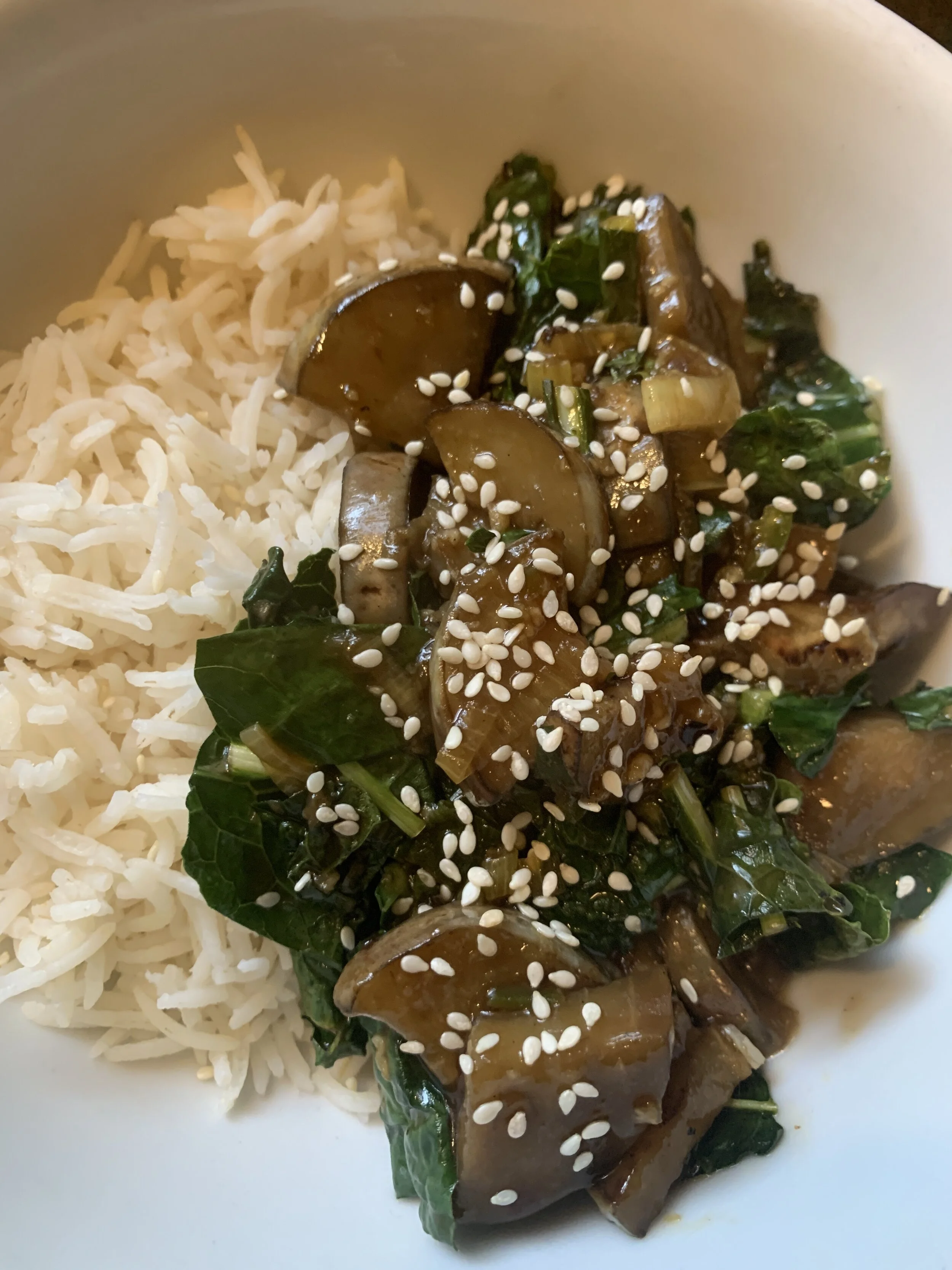 Spicy Sichuan Eggplant &amp; Kale