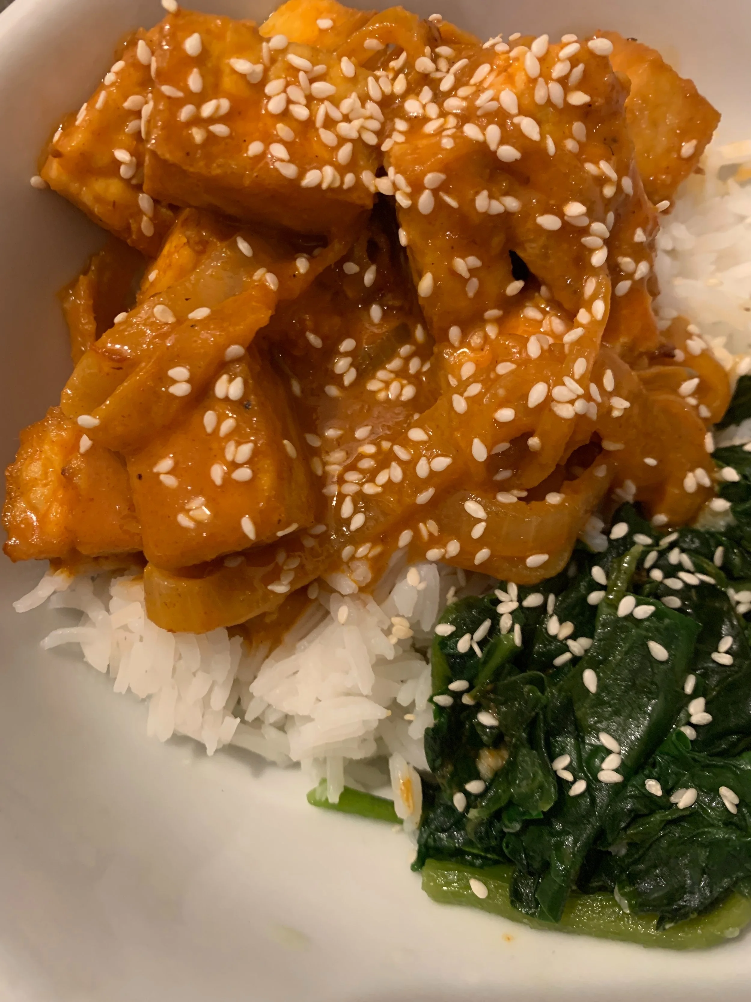 Spicy Tofu with Creamy Coconut Sauce