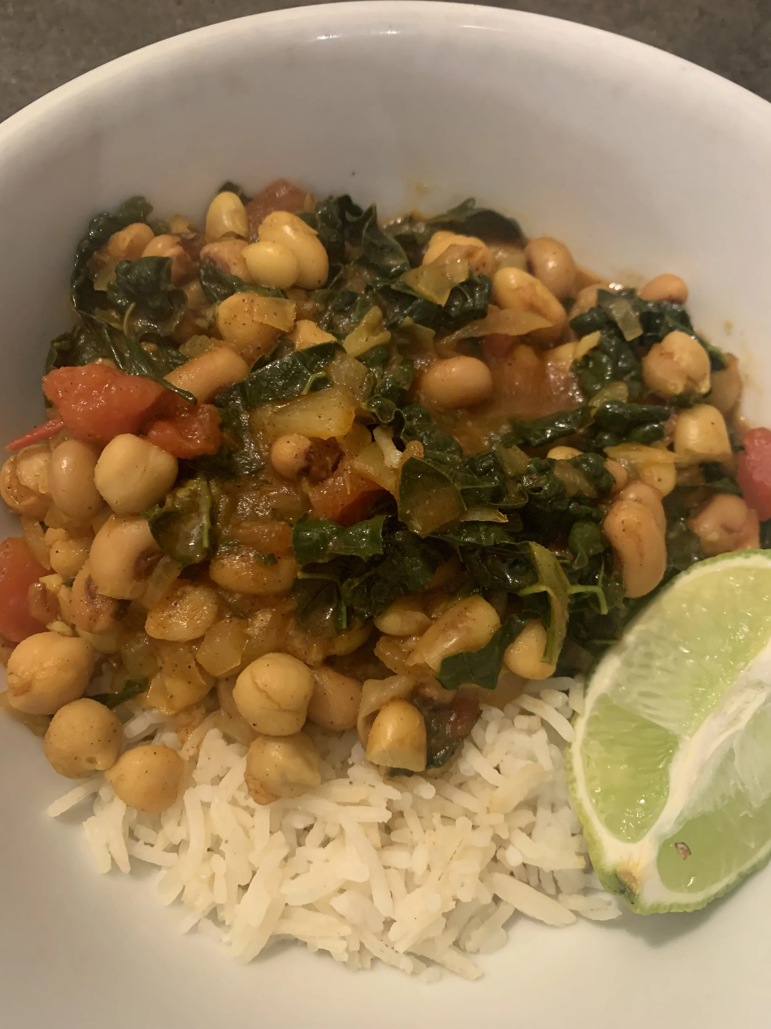 Black Eyed Pea Masala with Kale