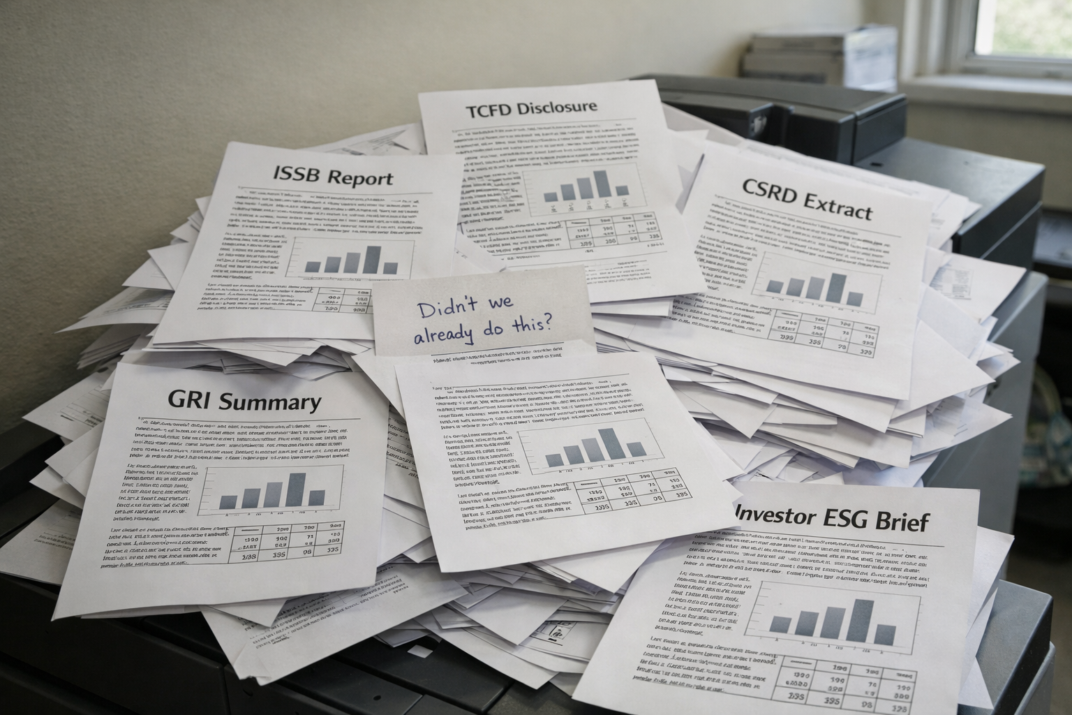 ESG Reporting Is Converging Around ISSB and TCFD—But Most Companies Are Still Rebuilding the Same Report Repeatedly