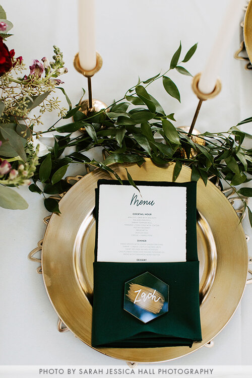 menu and place cards