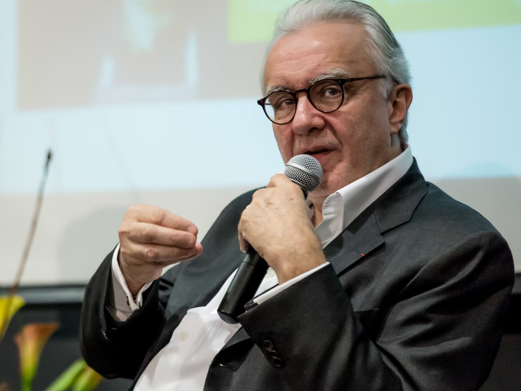 Three Michelin Star Chef Alain Ducasse speaking at George Brown College's Centre for Hospitality & Culinary Arts