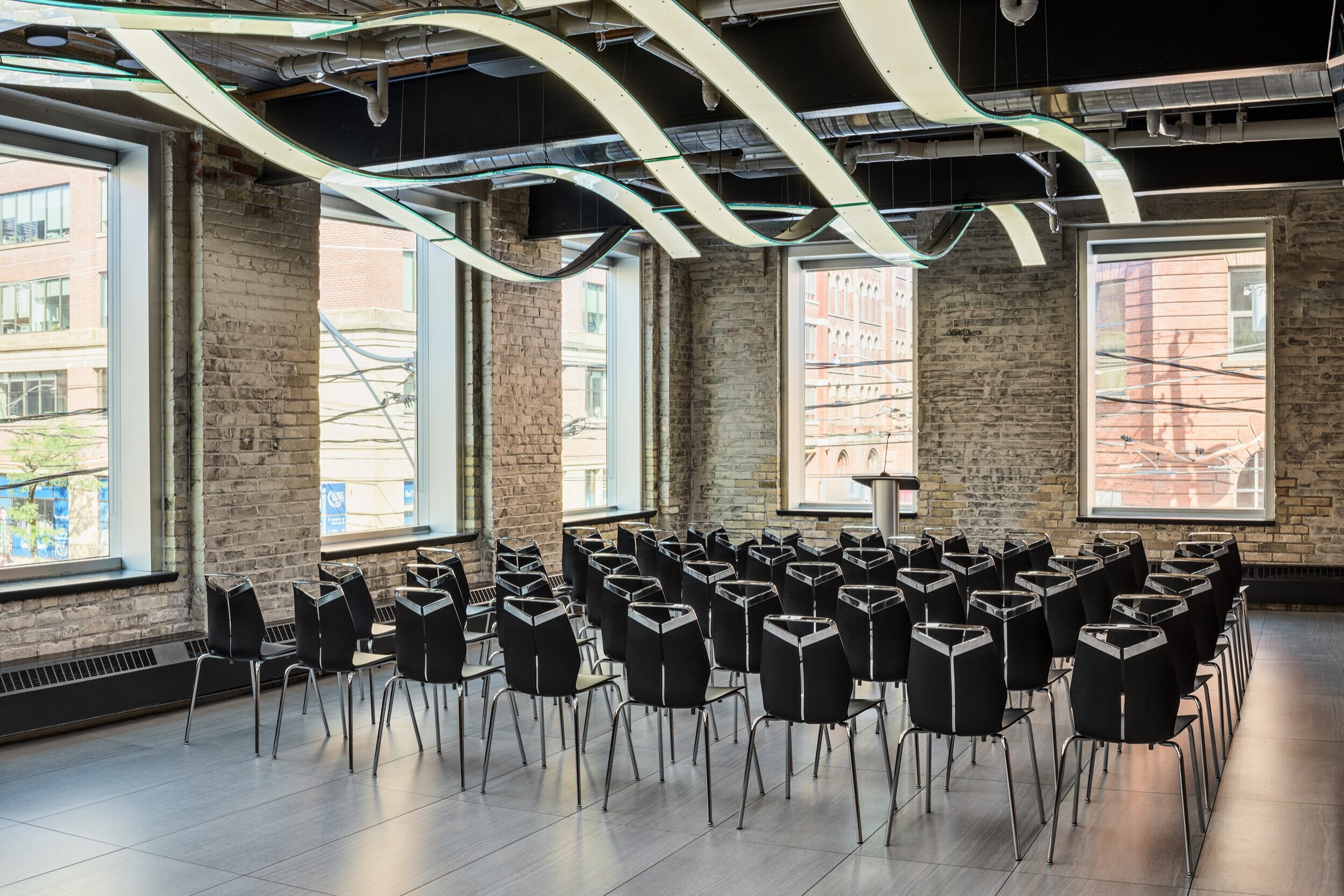 The Event Space setup theatre-style at the Centre for Hospitality &amp; Culinary Arts at George Brown College