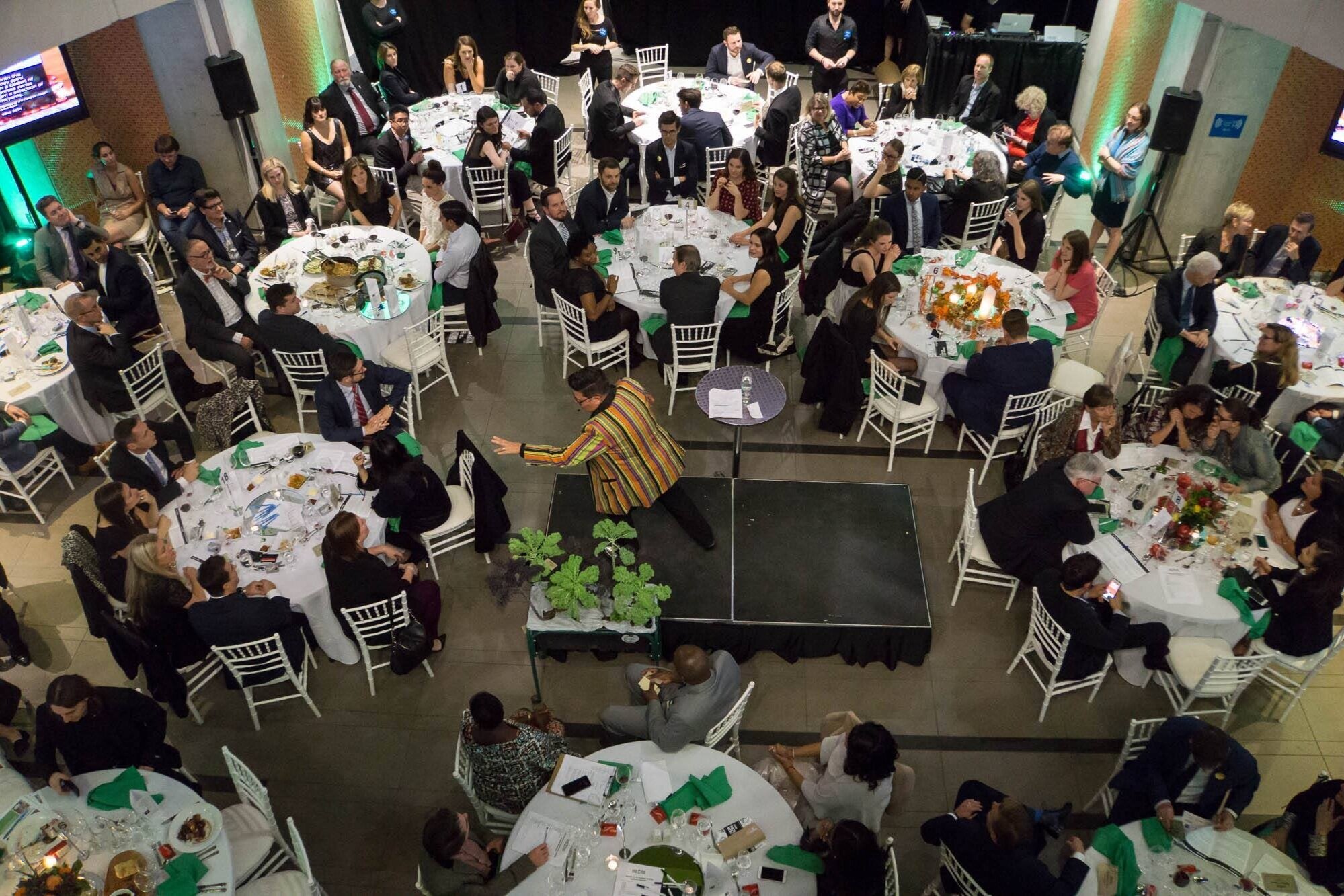 A charity gala taking place in the Atrium Event Space at the Centre for Hospitality &amp; Culinary Arts at George Brown College