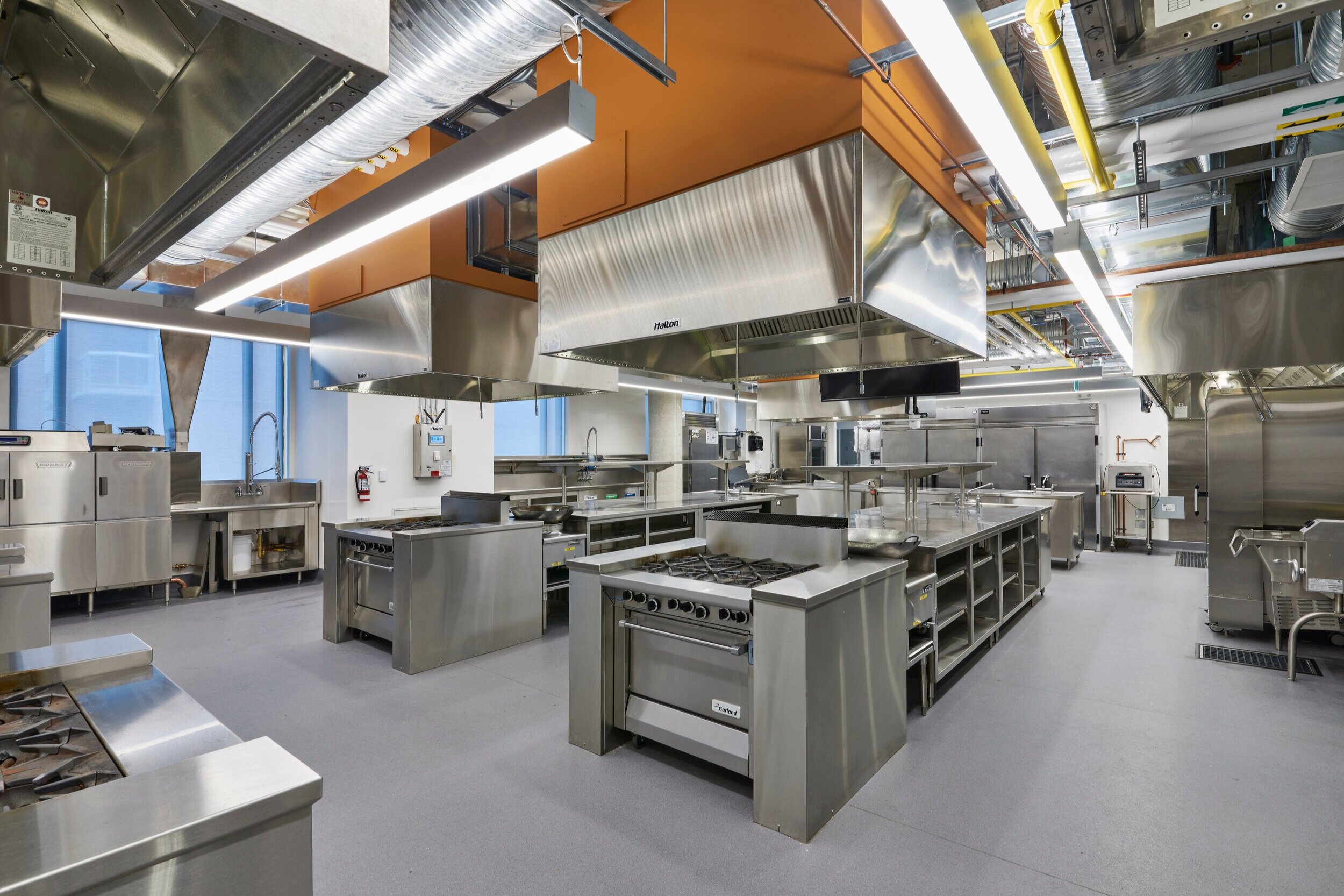 Third alternate view of a Culinary Kitchen Lab at the Centre for Hospitality &amp; Culinary Arts at George Brown College