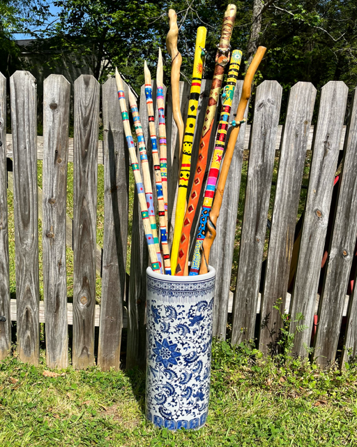 Sturdy Walking Sticks and Primitive Fishing Spears.