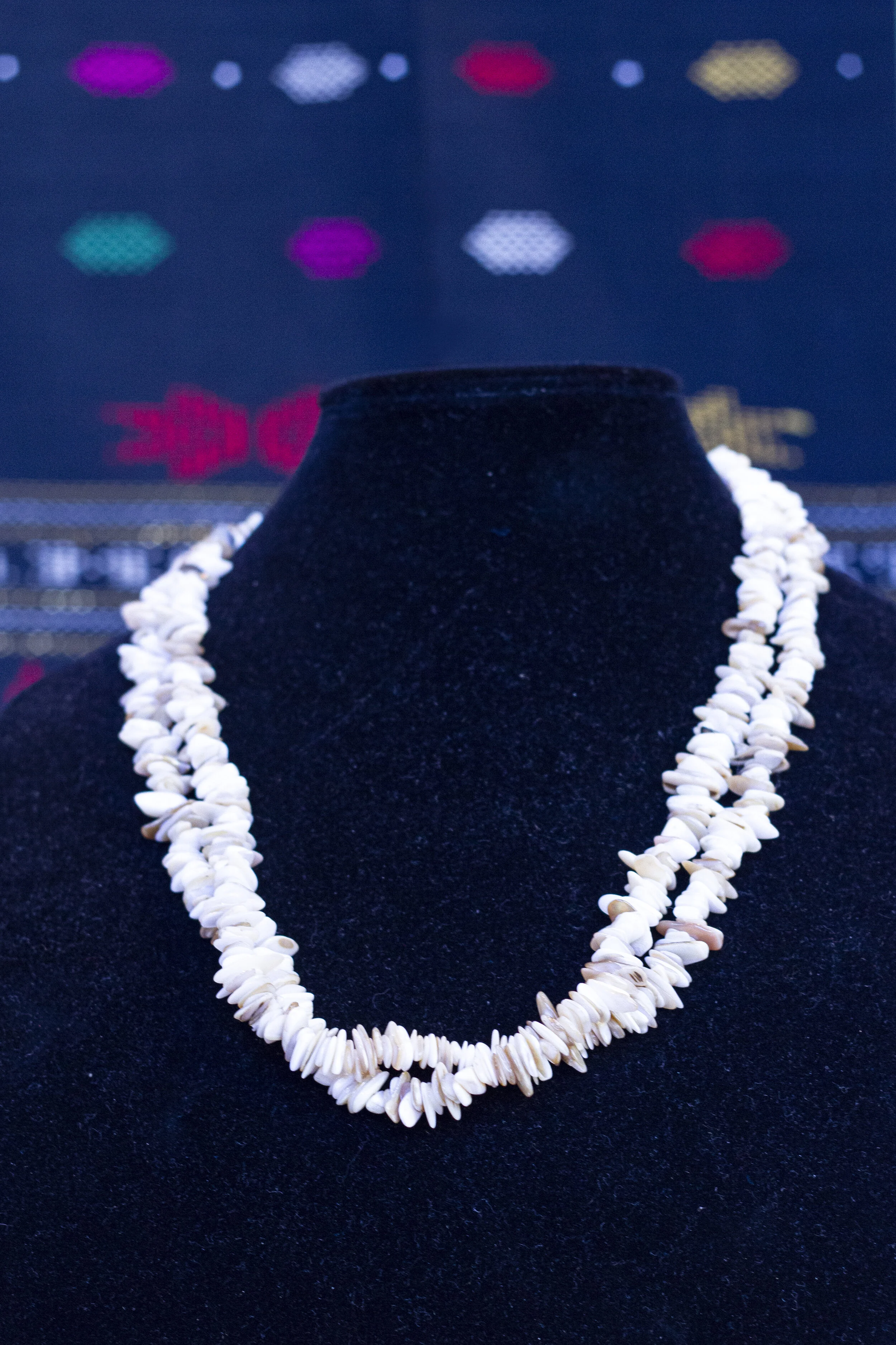 white stone shell beaded necklace