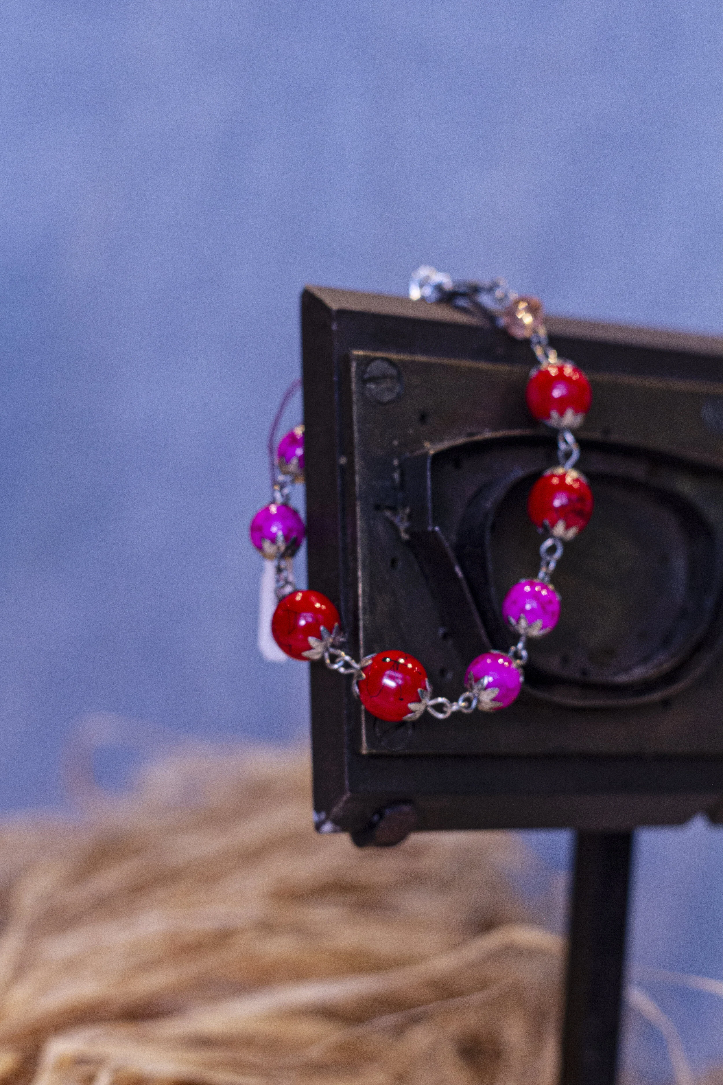 pink and red ball bracelet