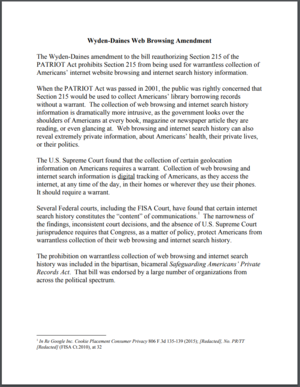 One-pager on the Daines-Wyden amendment