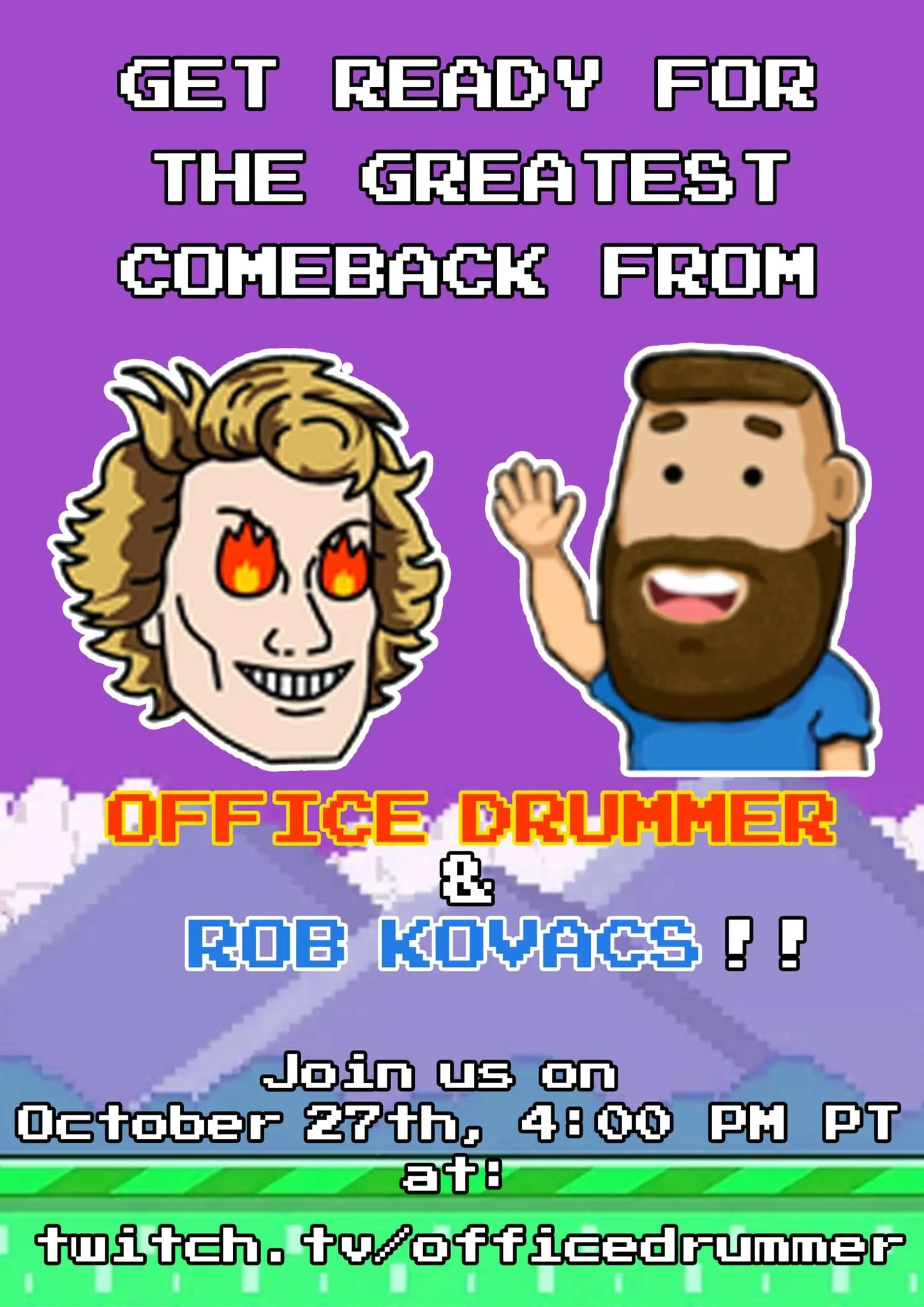 Epic collab with @officedrummer happening today! Don&rsquo;t miss! twitch.tv/officedrummer