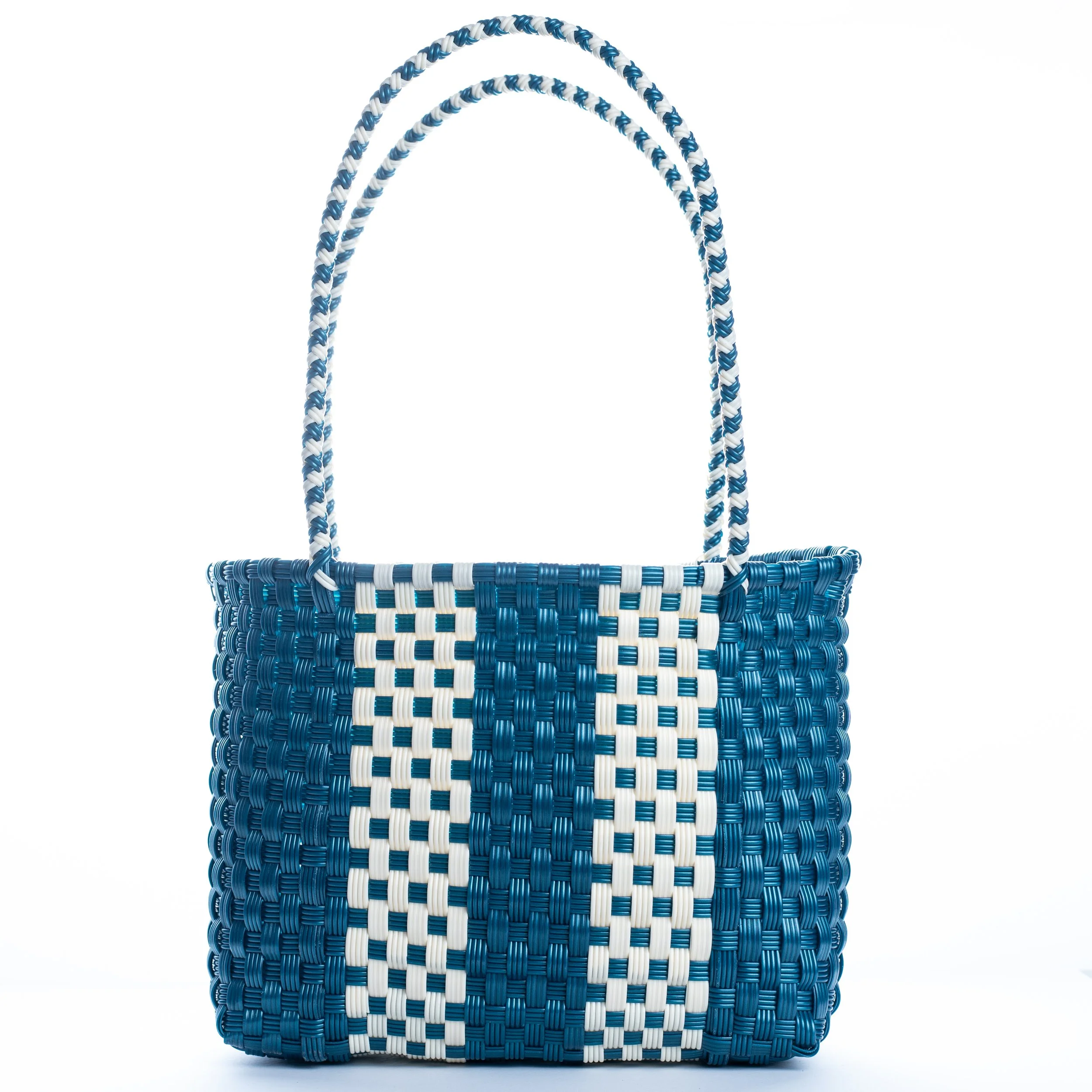 Teal & Cream Checkered Bag 1.jpg