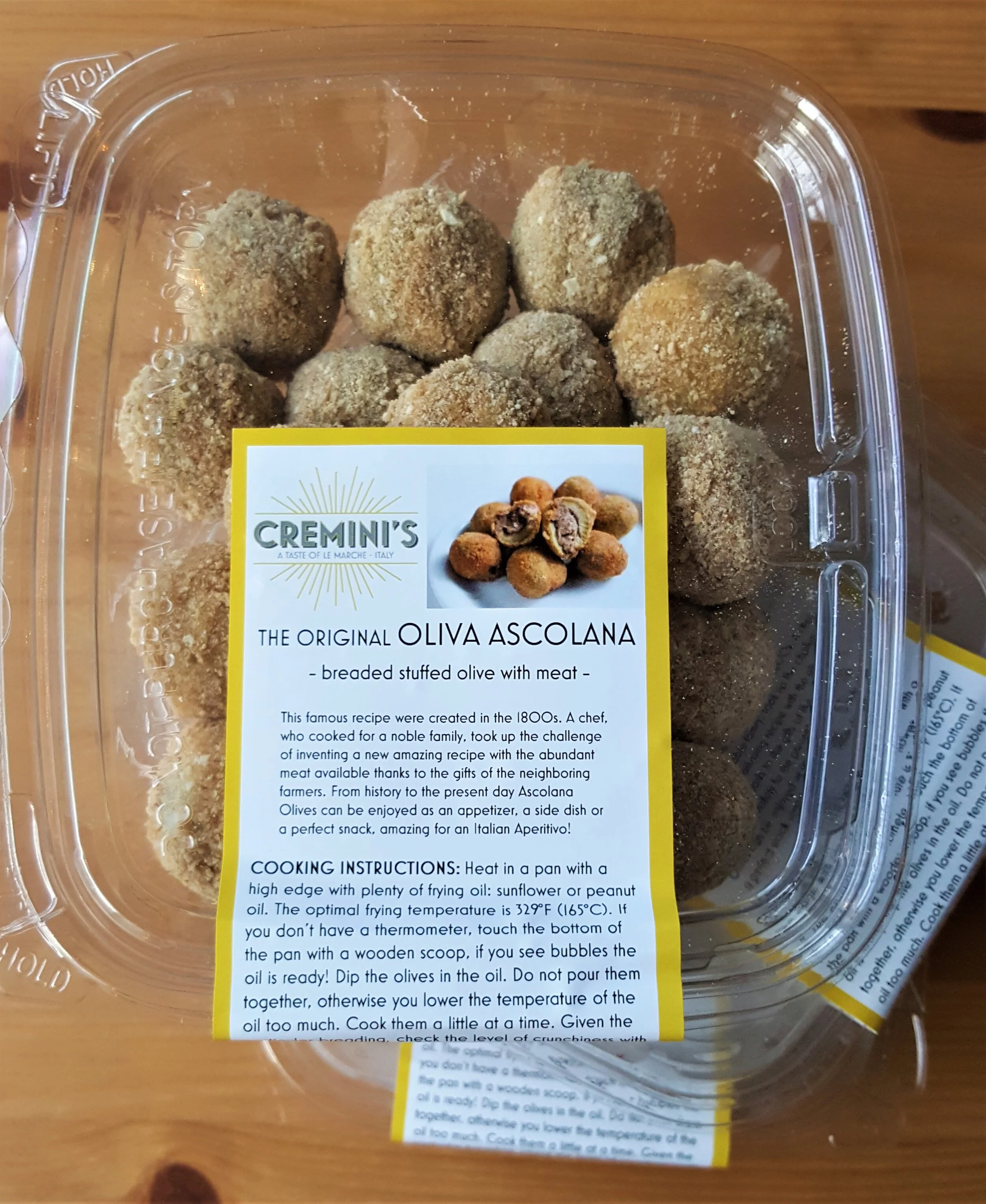 Fresh Ascolana Stuffed Olives (ask for shipping info@creminis.com)
