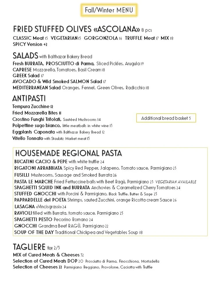 Cremini's — Olive all'ascolana, our menu at cremini's is always new