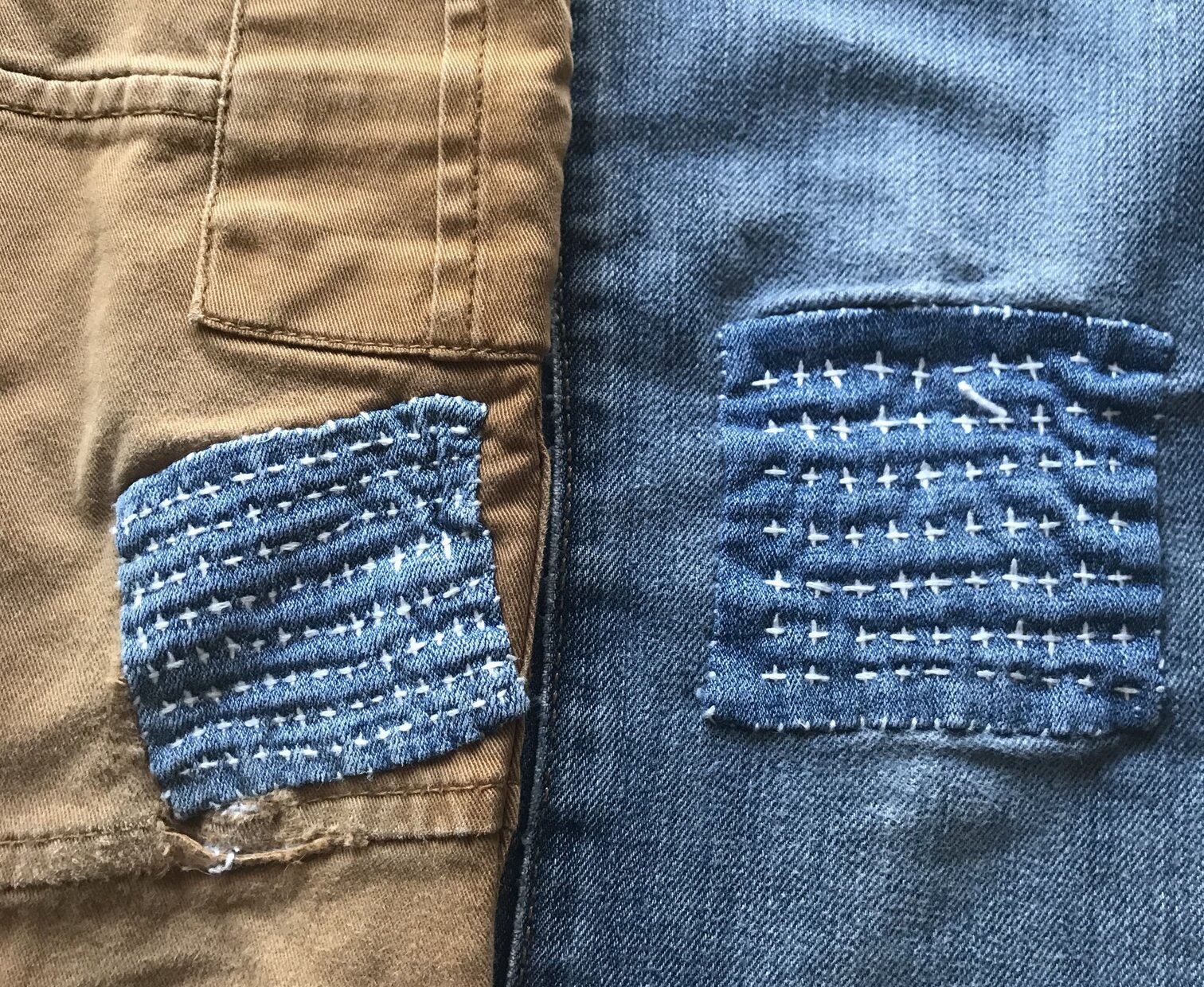 How to Fix Ripped Jeans with Visible Mending // Sashiko and Denim
