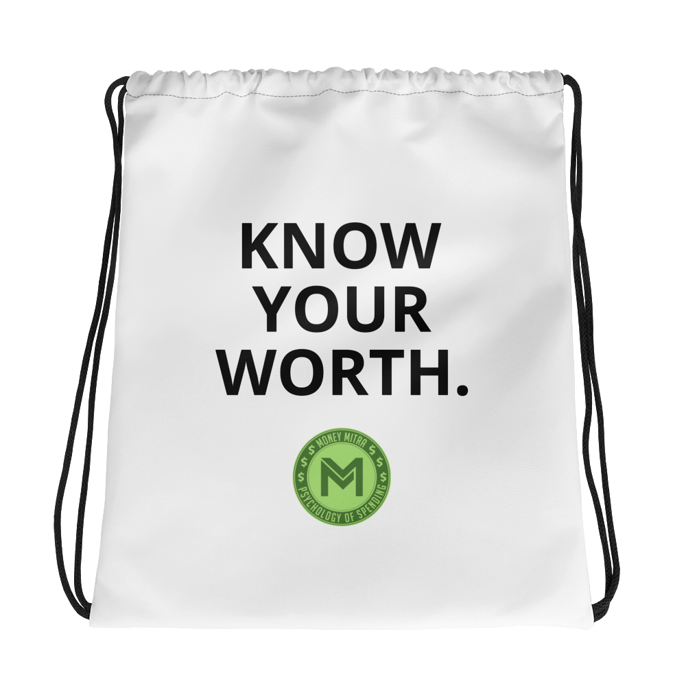 "KNOW YOUR WORTH" Drawstring Bag