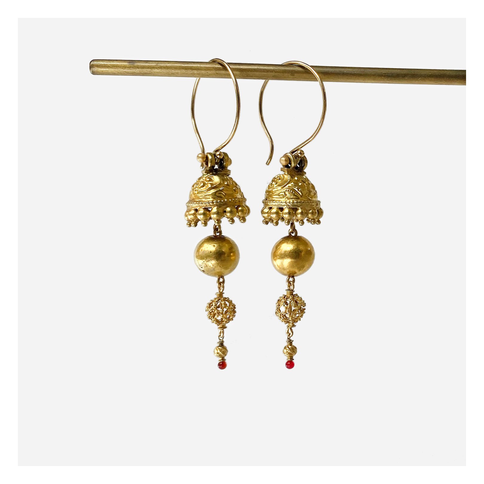 Buy TRIBAL ZONE Golden Long Earrings With Coin Stud And Layered Chains  Danglers | Shoppers Stop